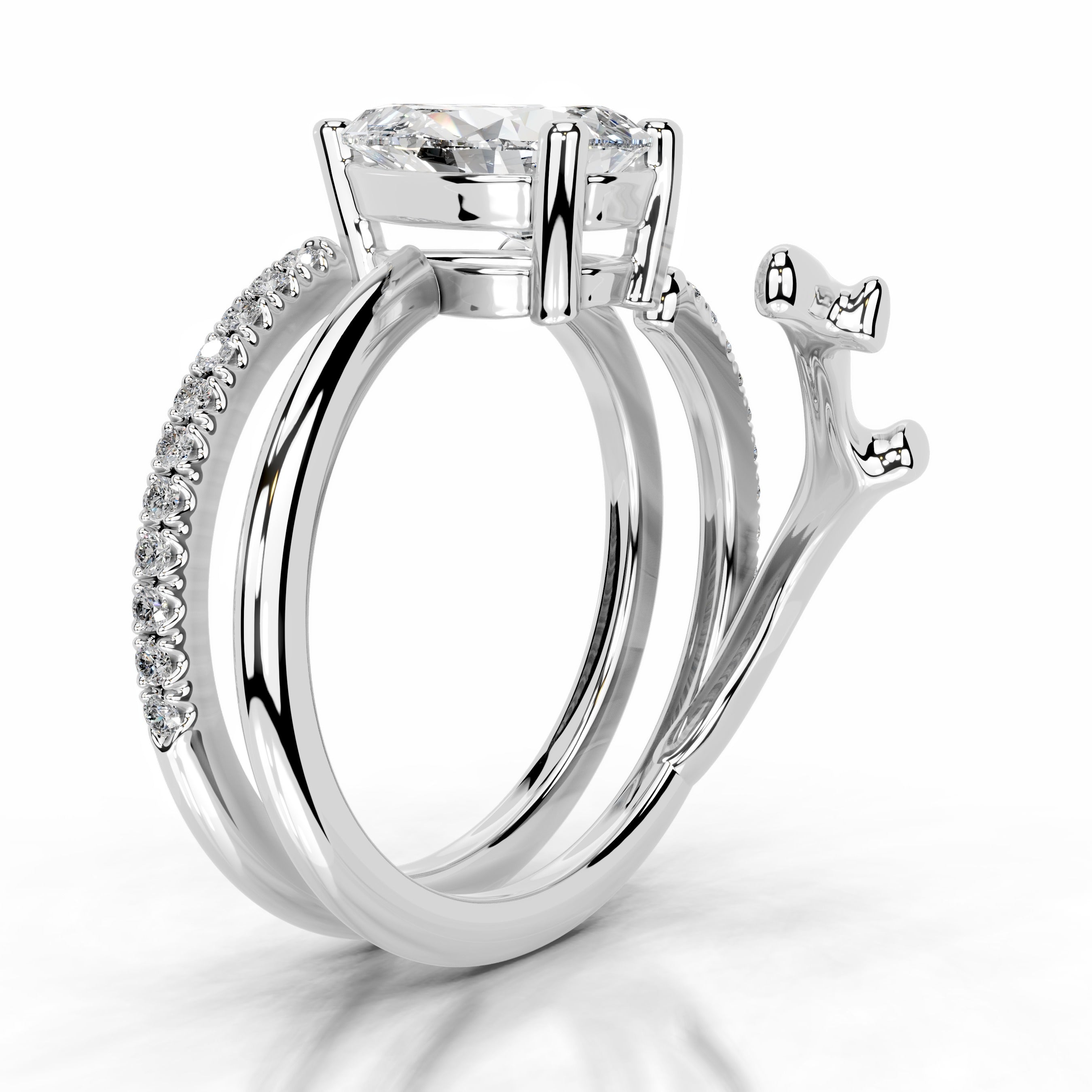 Branching Elegance Lab Grown Diamond Ring - 18K White Gold (RTS)