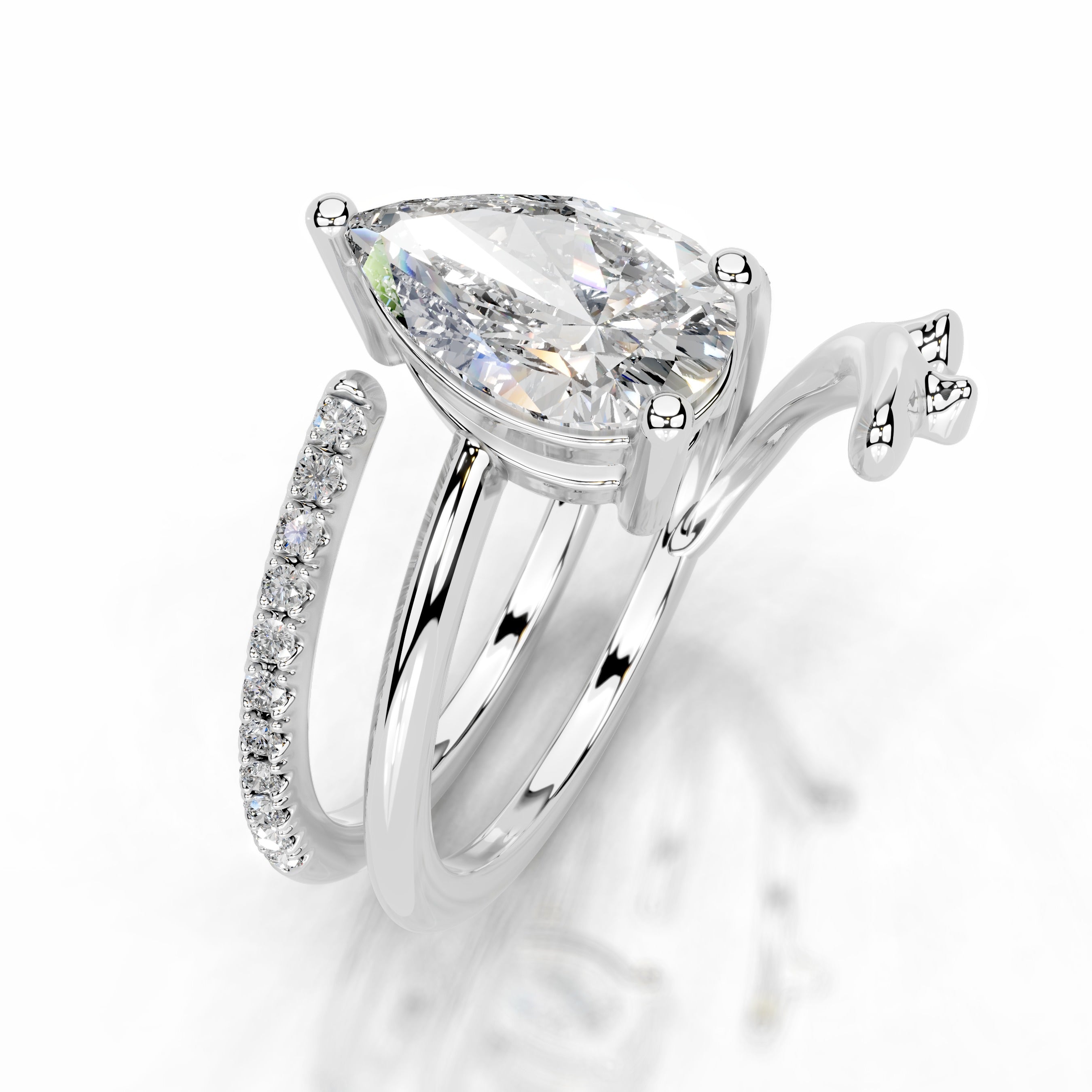 Branching Elegance Lab Grown Diamond Ring - Platinum