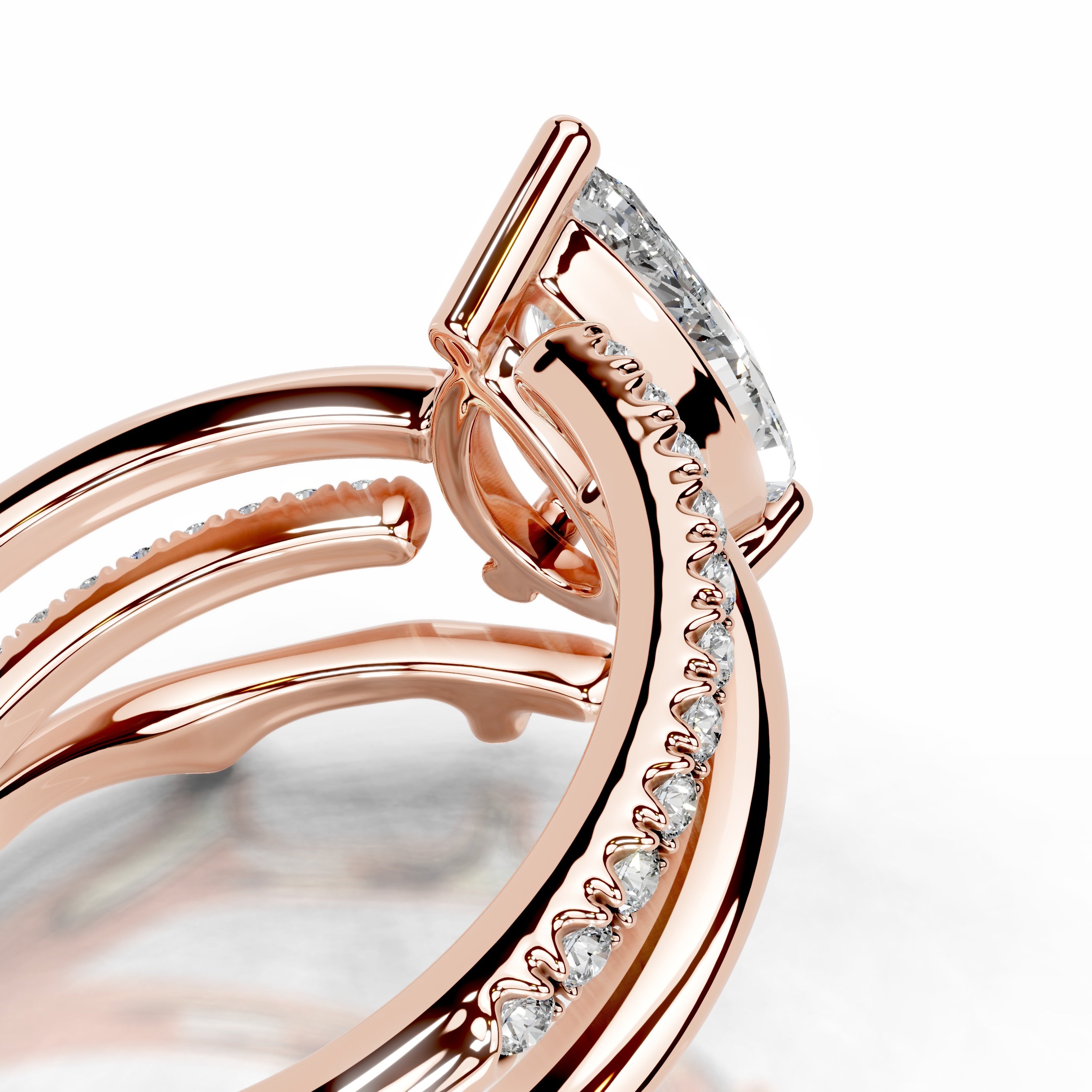 Branching Elegance Lab Grown Diamond Ring - 14K Rose Gold