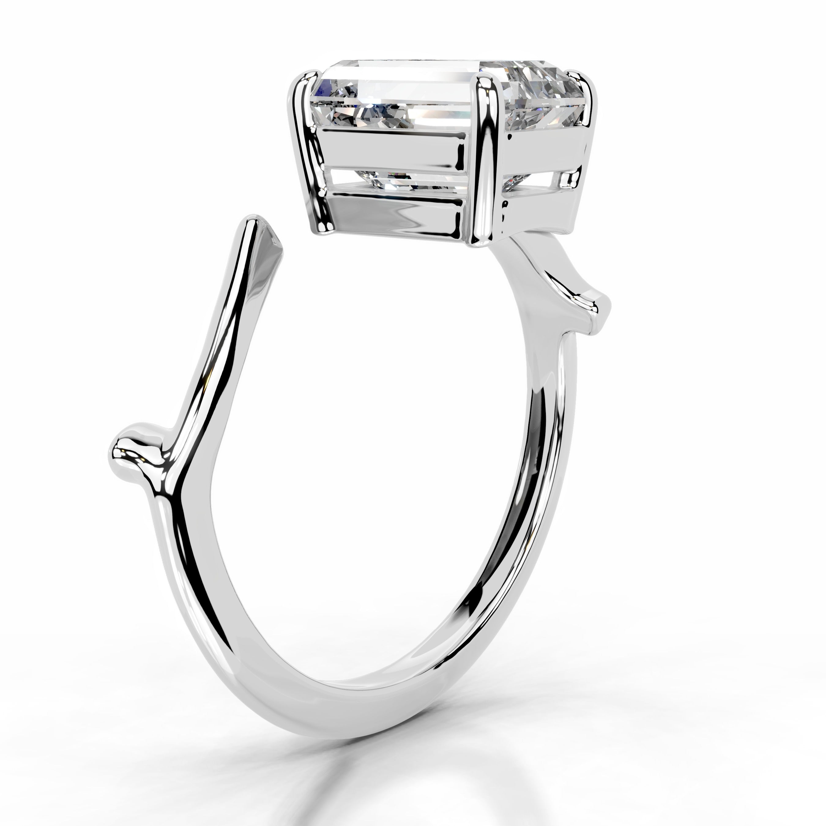 Branching Elegance Lab Grown Diamond Ring - 14K White Gold