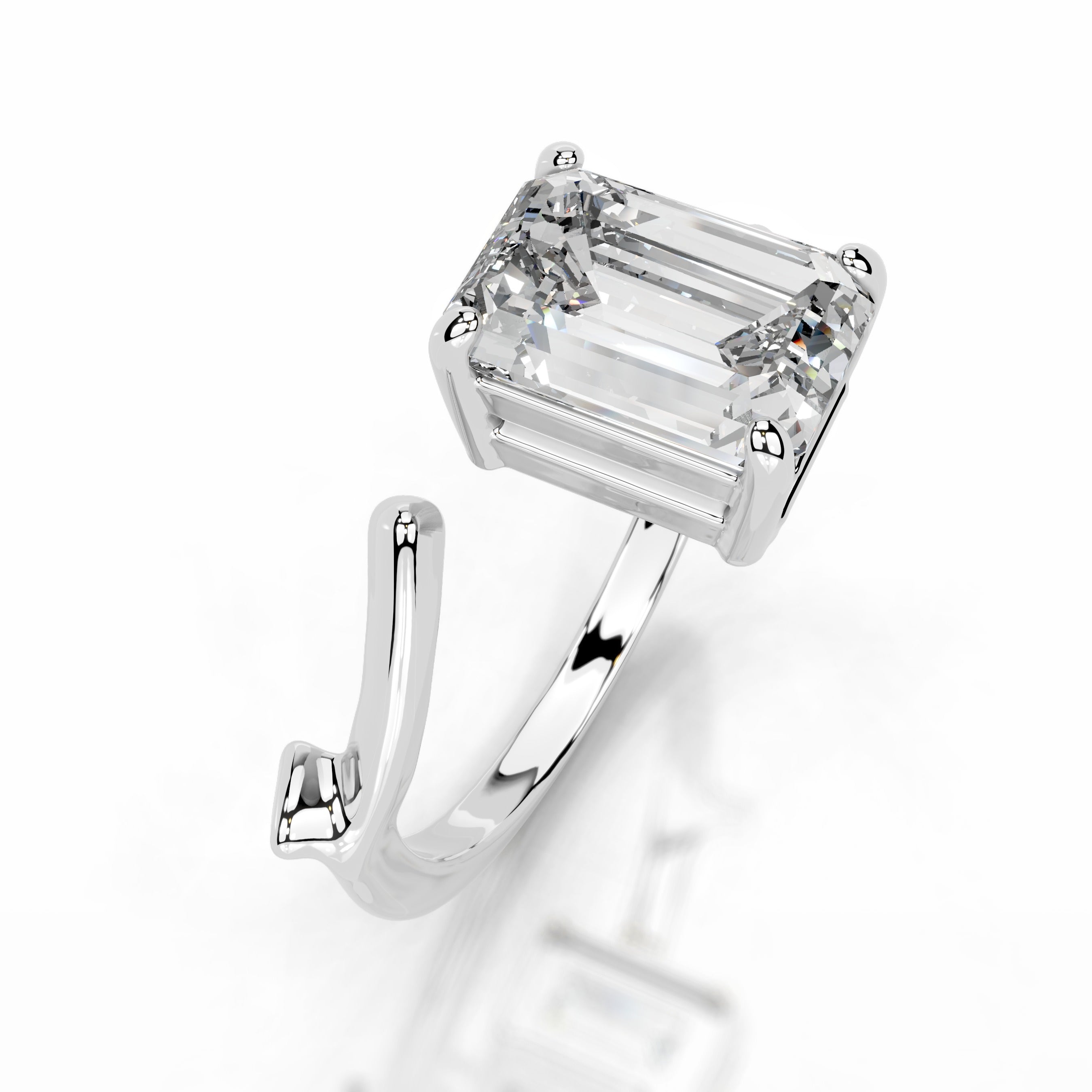 Branching Elegance Lab Grown Diamond Ring - 14K White Gold