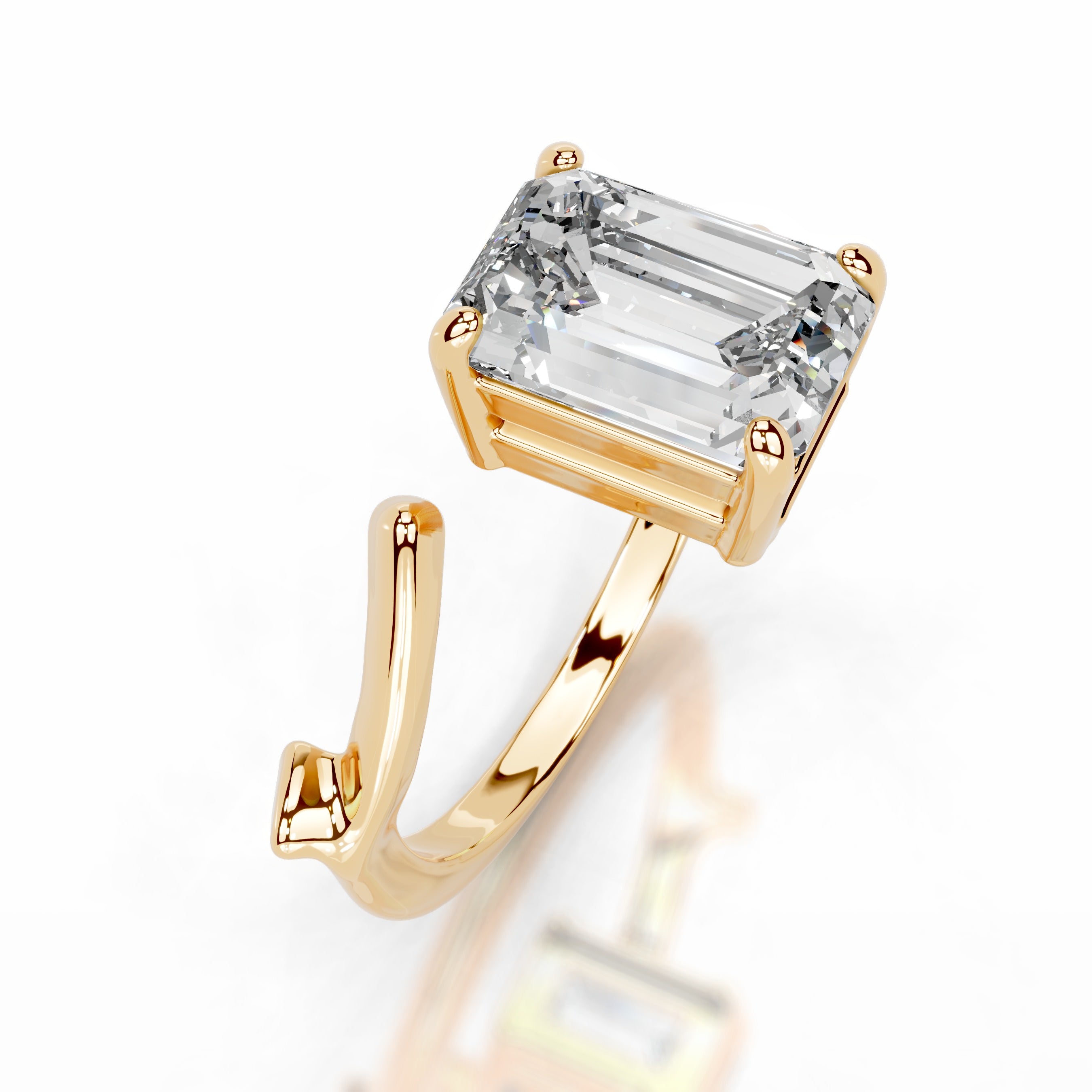 Branching Elegance Lab Grown Diamond Ring - 18K Yellow Gold