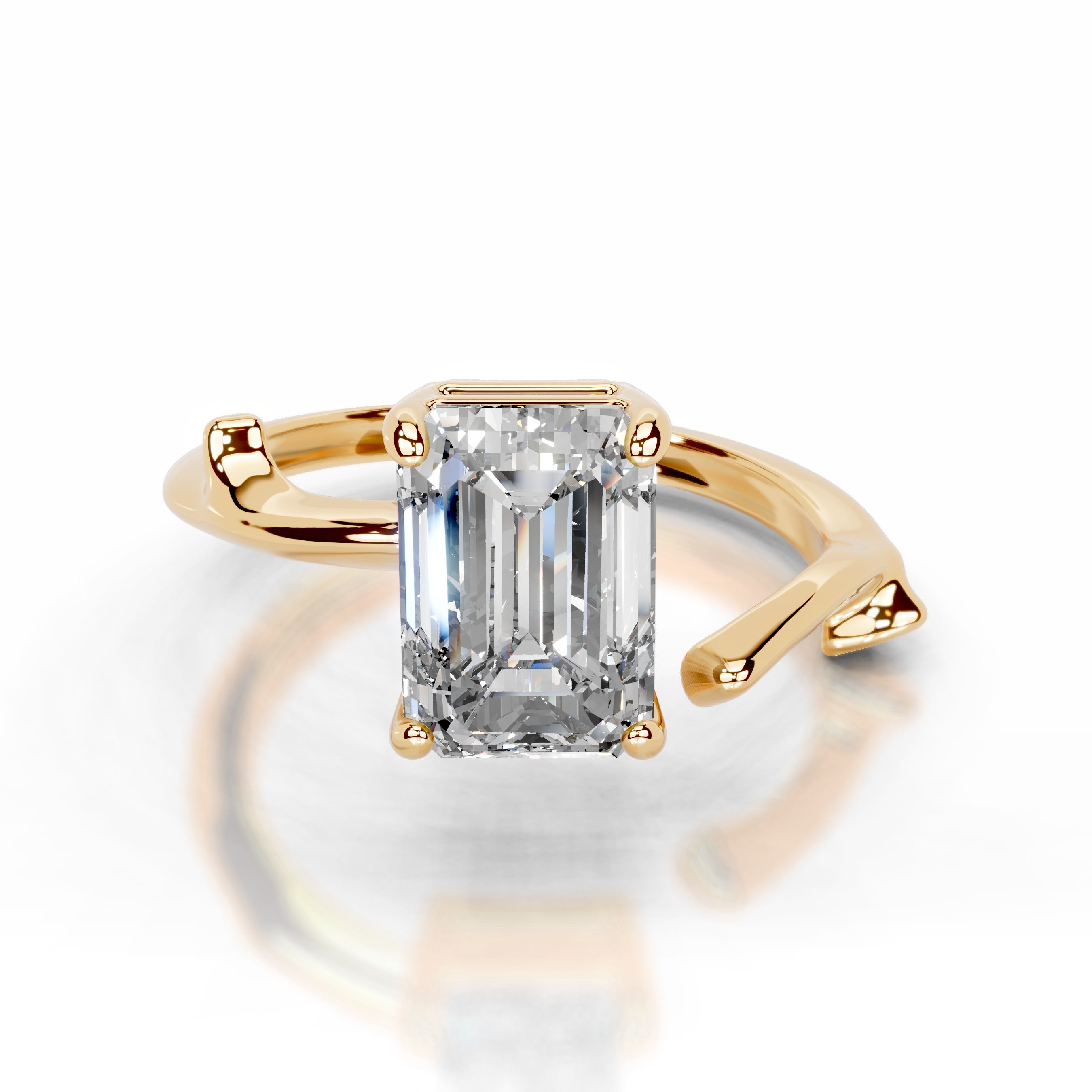 Branching Elegance Lab Grown Diamond Ring - 18K Yellow Gold