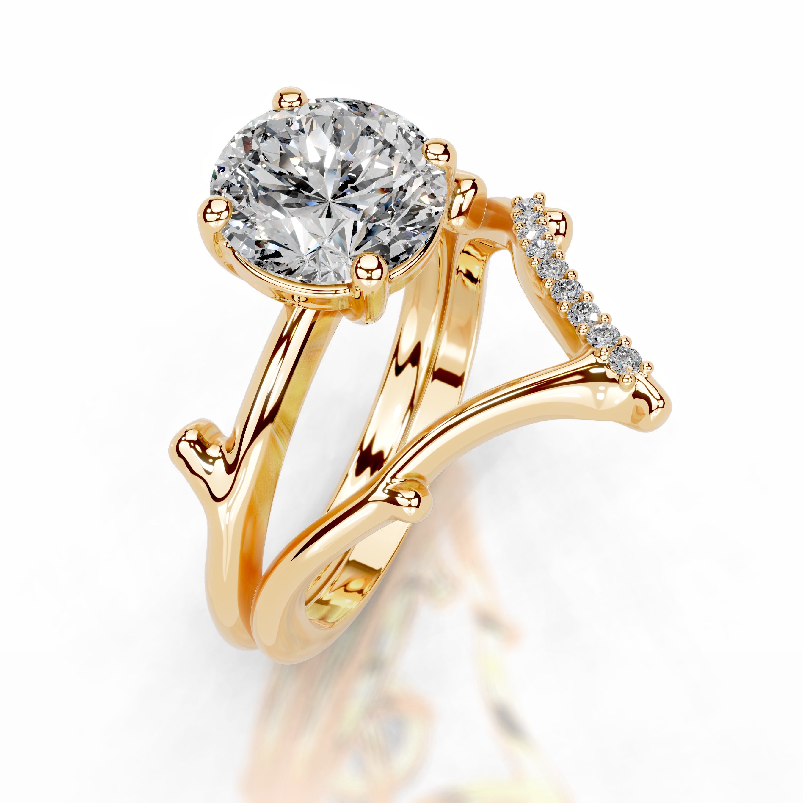 Blossom‘s Sparkle Lab Bridal Set- 18K Yellow Gold