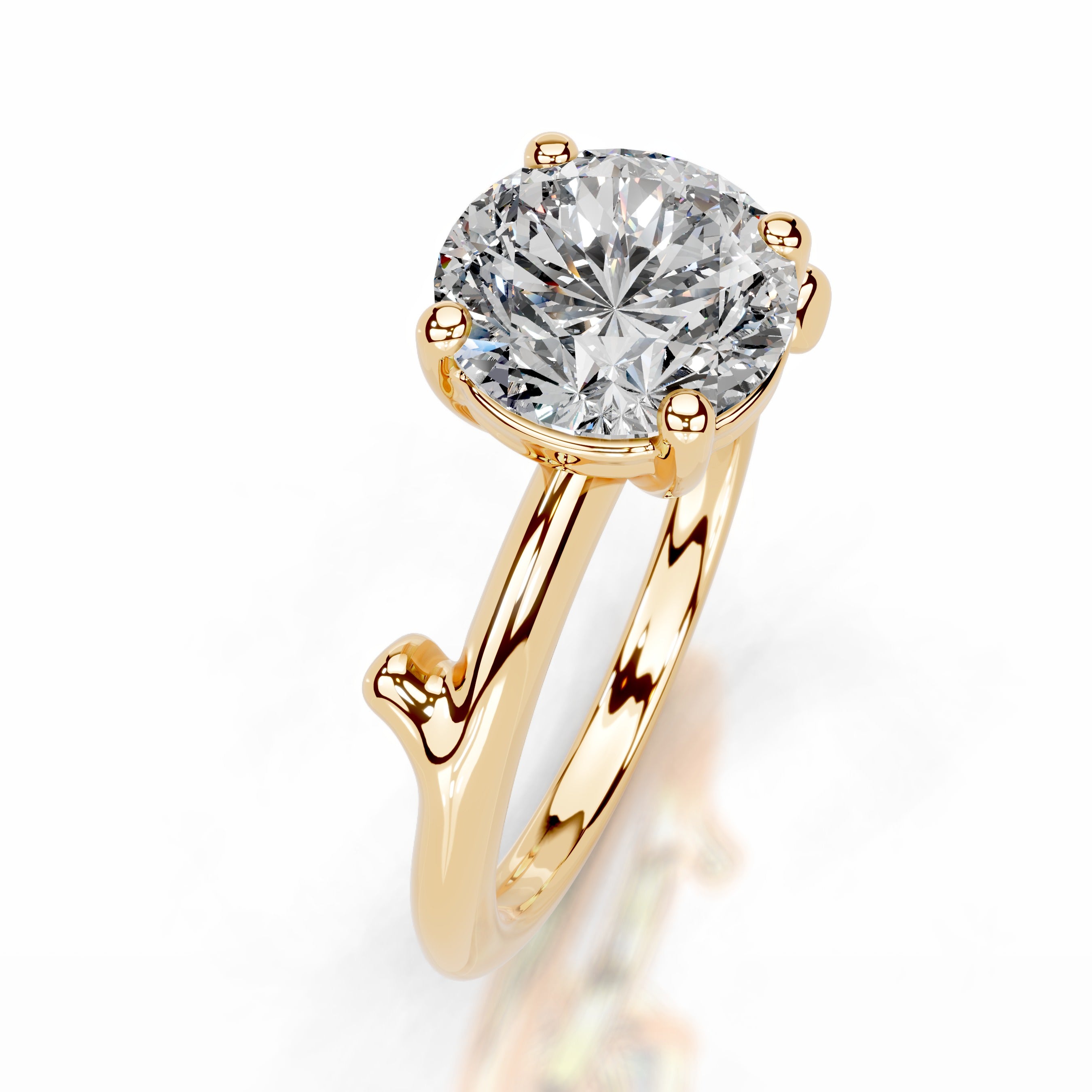 Nature's Embrace Lab Grown Diamond Ring - 18K Yellow Gold