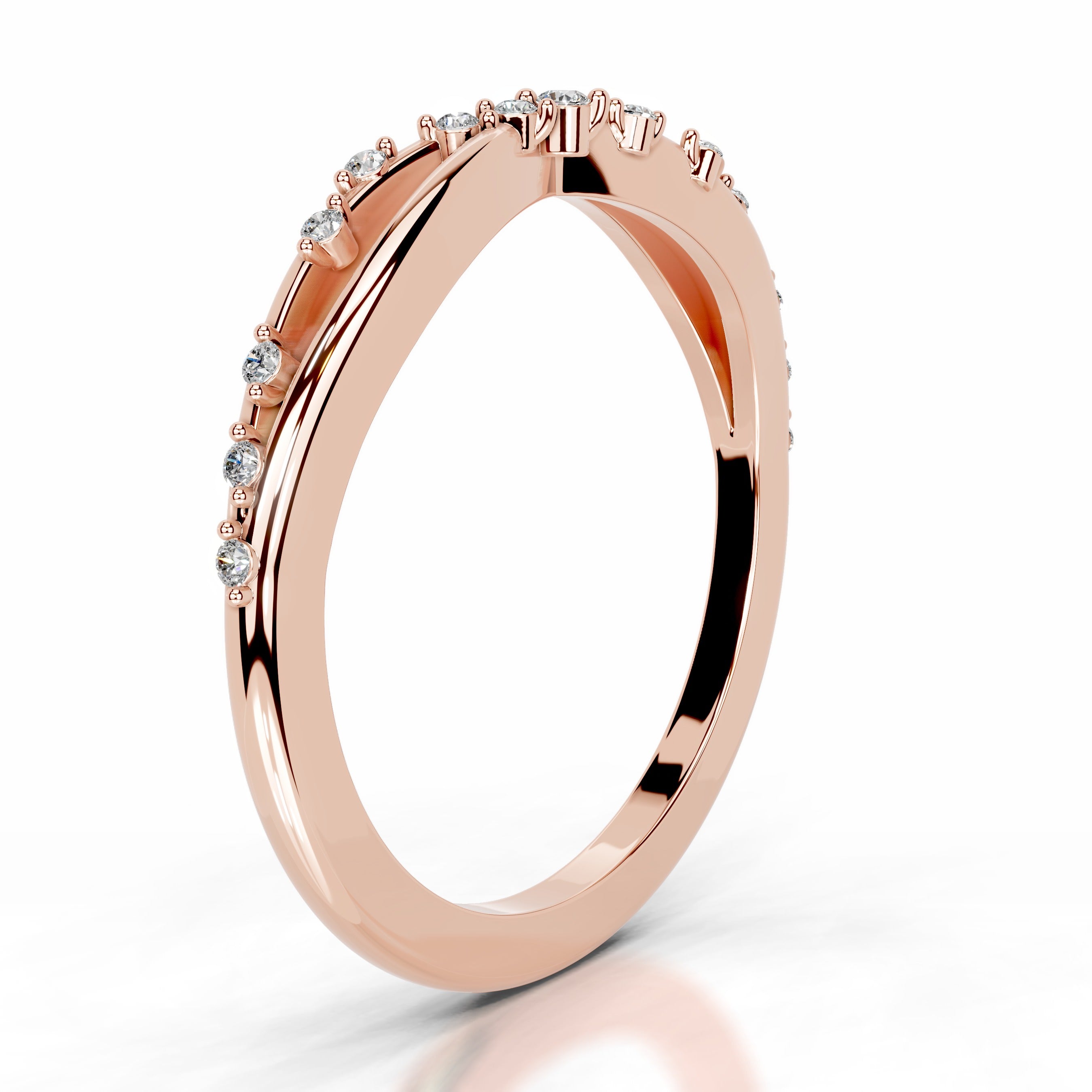 Ausha Lab Grown Diamond Wedding band - 14K Rose Gold