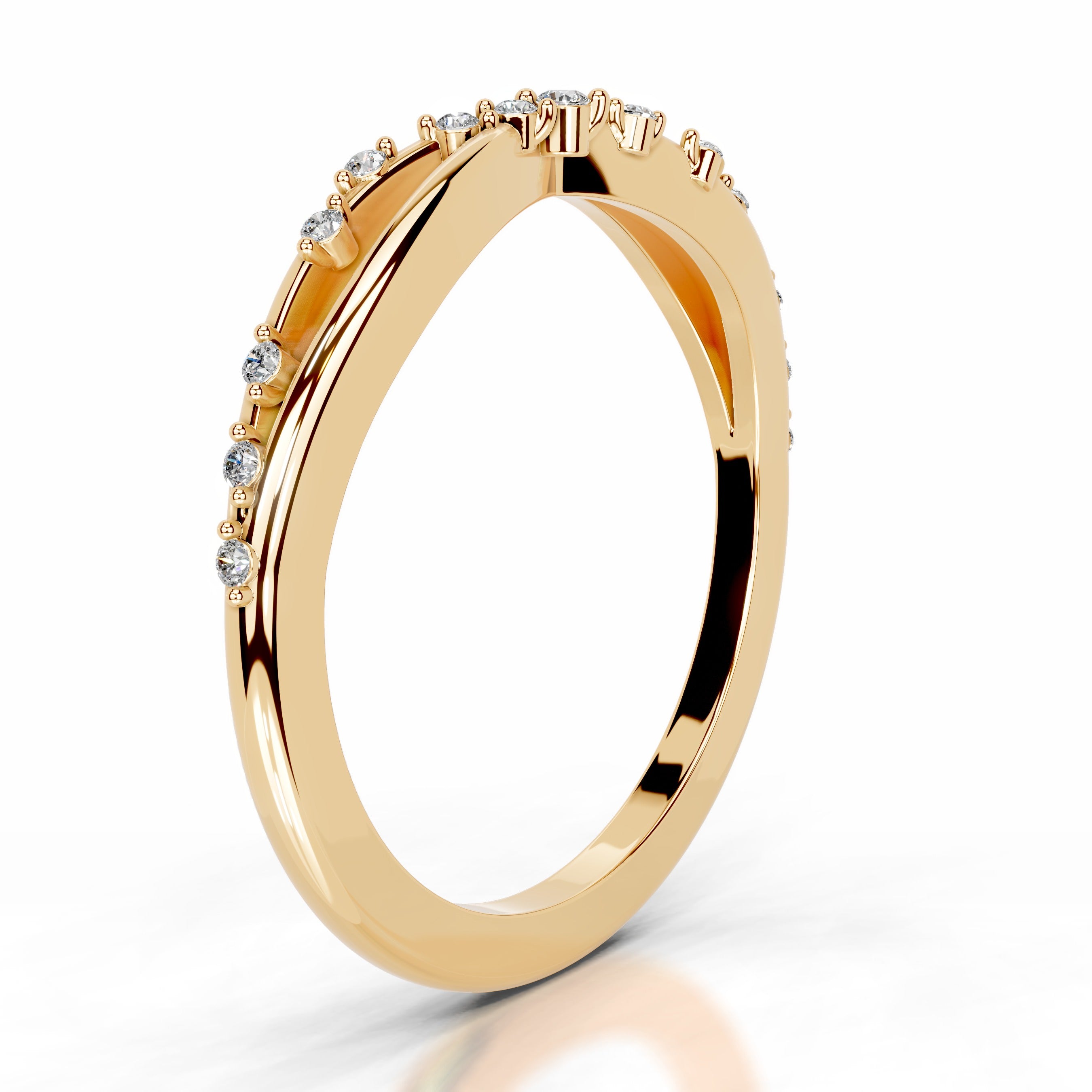 Ausha Lab Grown Diamond Wedding band - 18K Yellow Gold