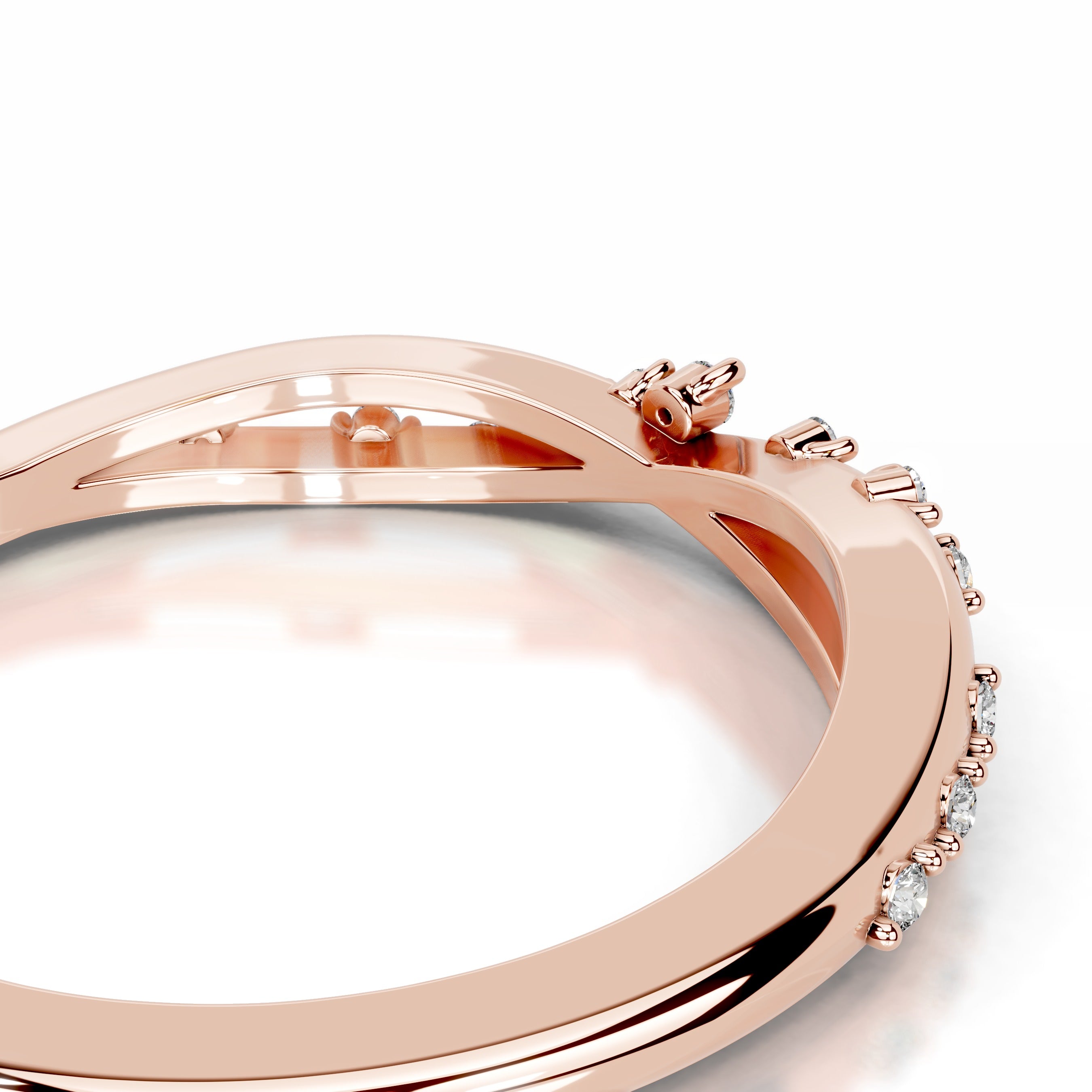 Ausha Lab Grown Diamond Wedding band - 14K Rose Gold