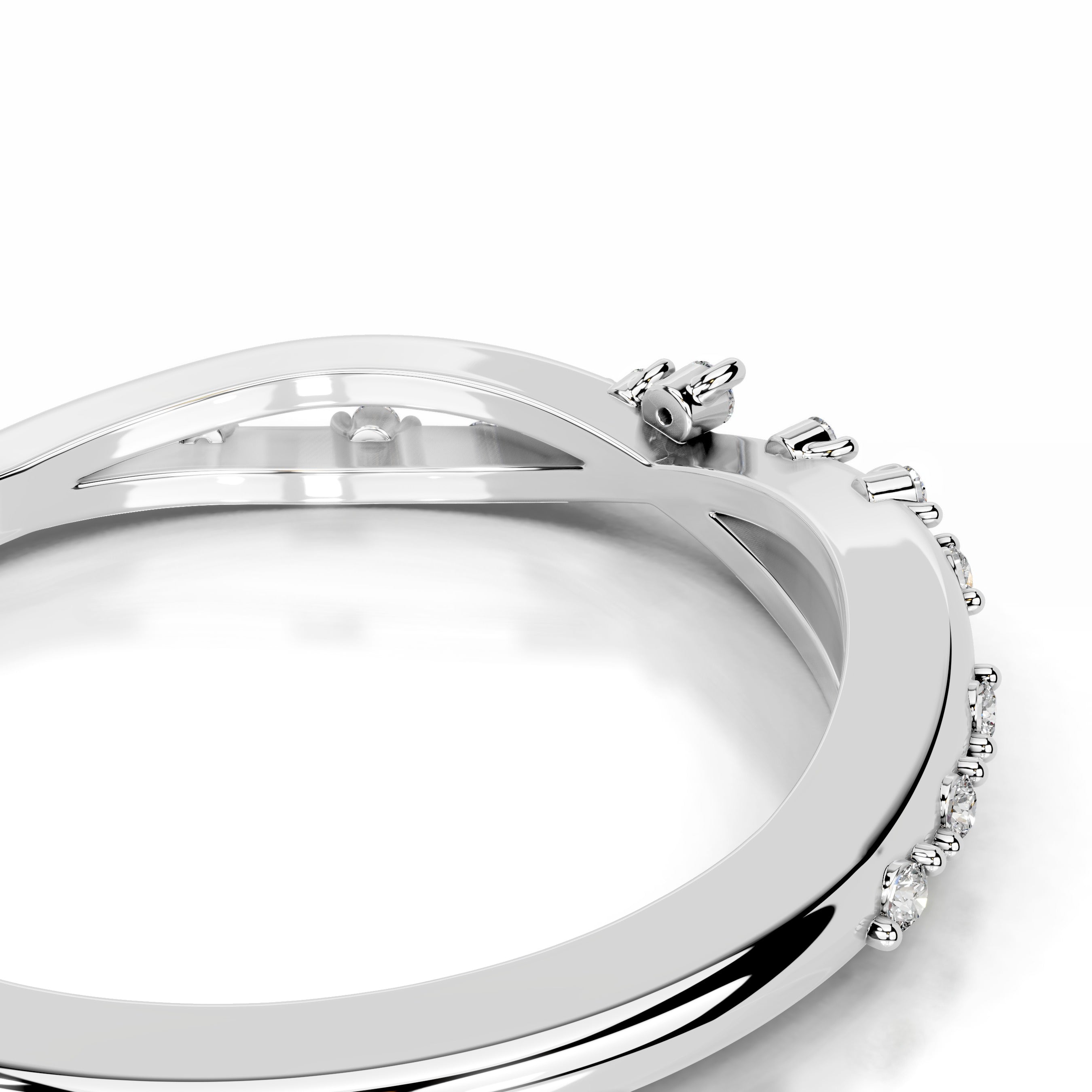 Ausha Lab Grown Diamond Wedding band - 14K White Gold