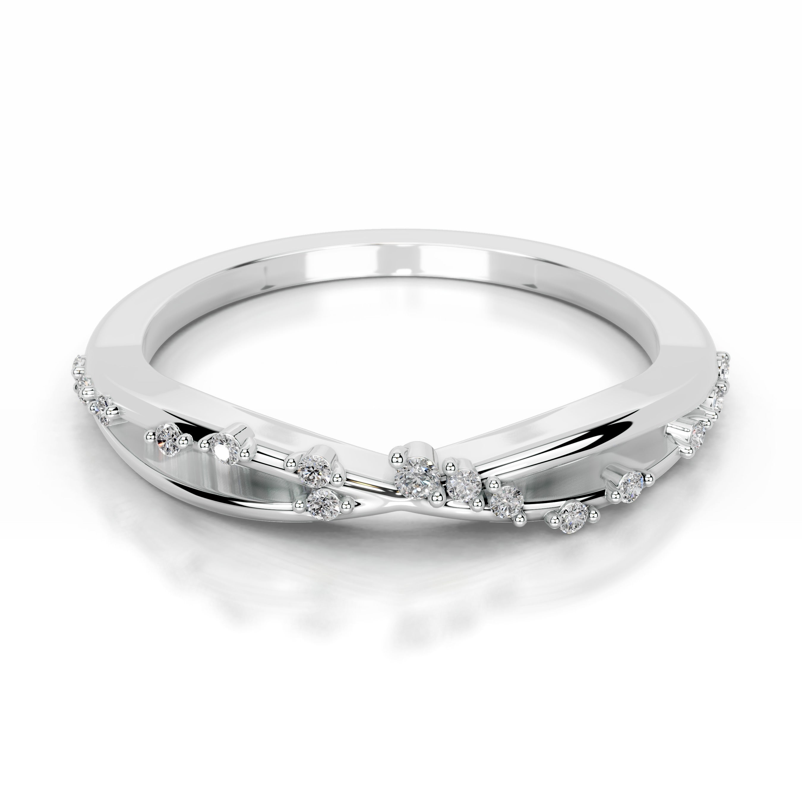 Ausha Lab Grown Diamond Wedding band - 18K White Gold