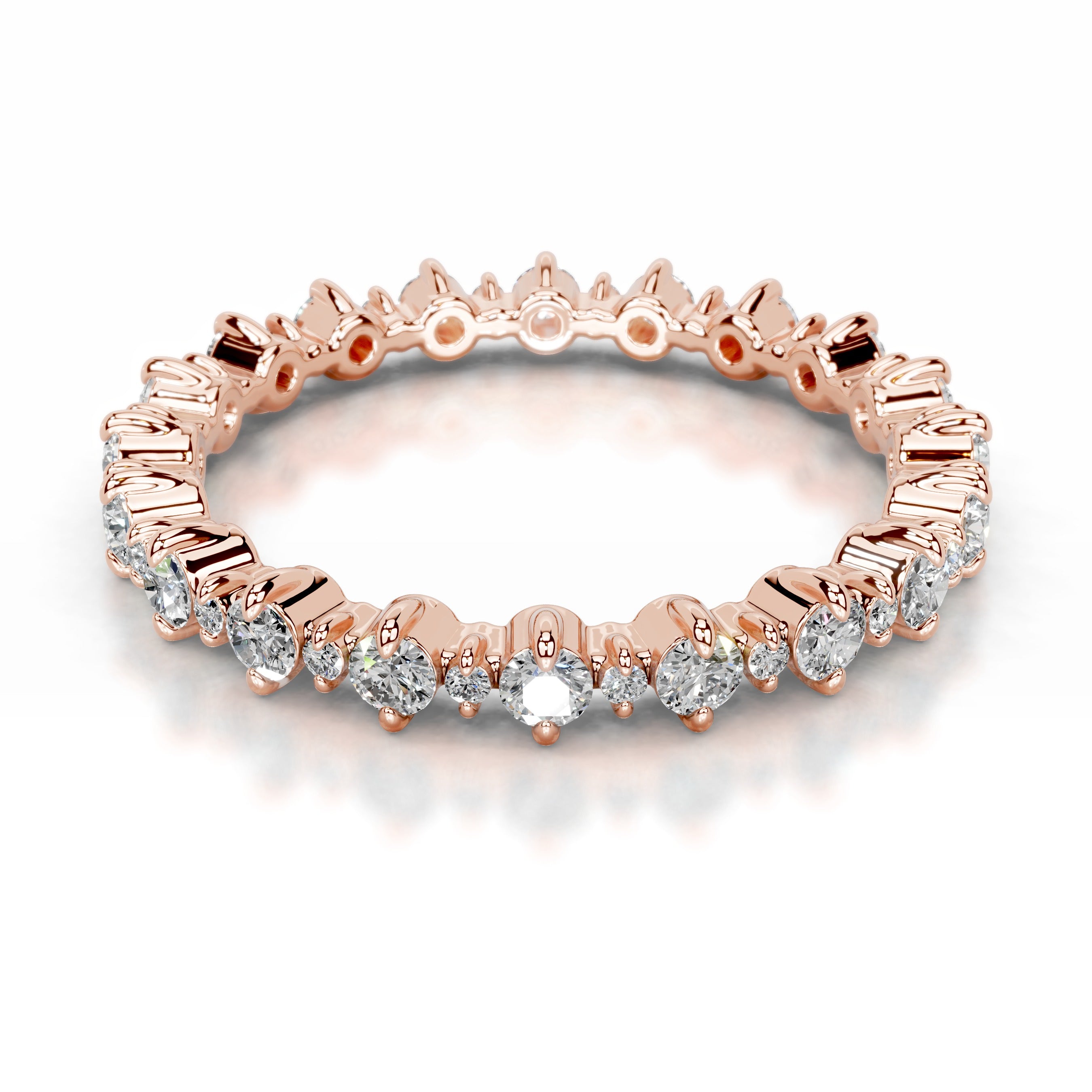 Halle Lab Grown Diamond Wedding band - 14K Rose Gold