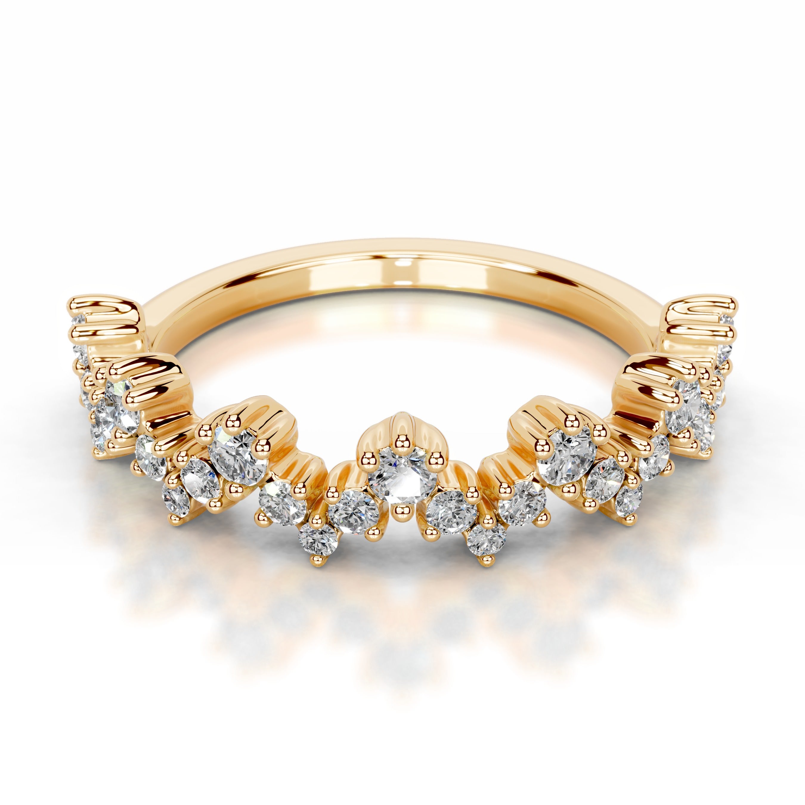 Julane Lab Grown Diamond Wedding band - 18K Yellow Gold