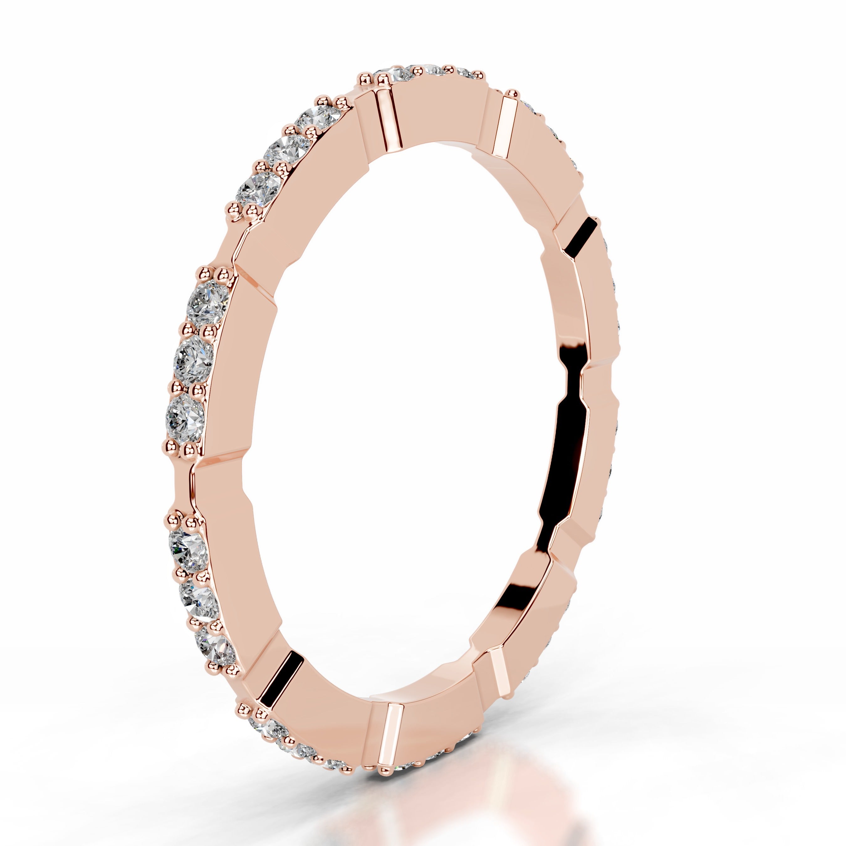 Octavia Lab Grown Diamond Wedding band - 14K Rose Gold