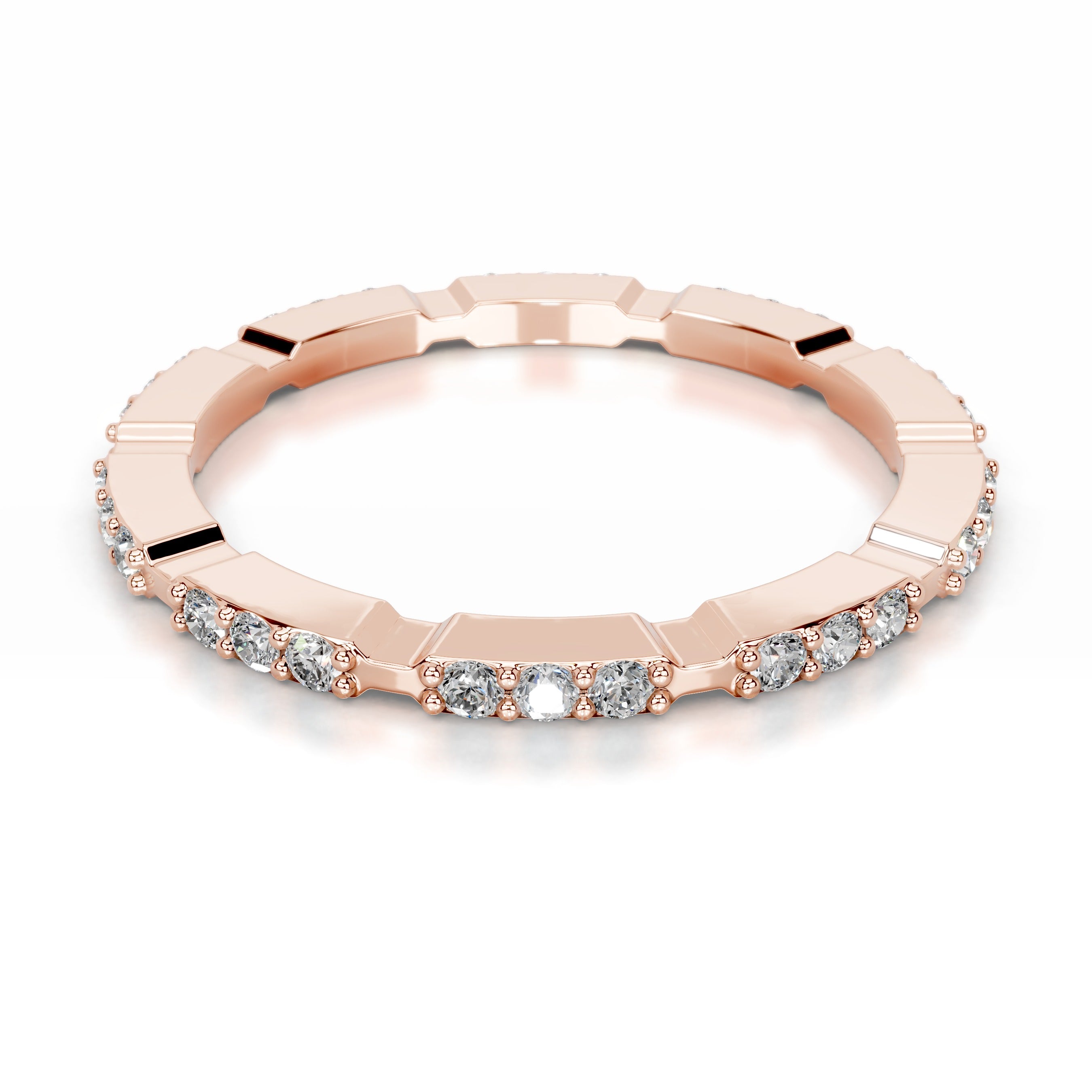 Octavia Lab Grown Diamond Wedding band - 14K Rose Gold