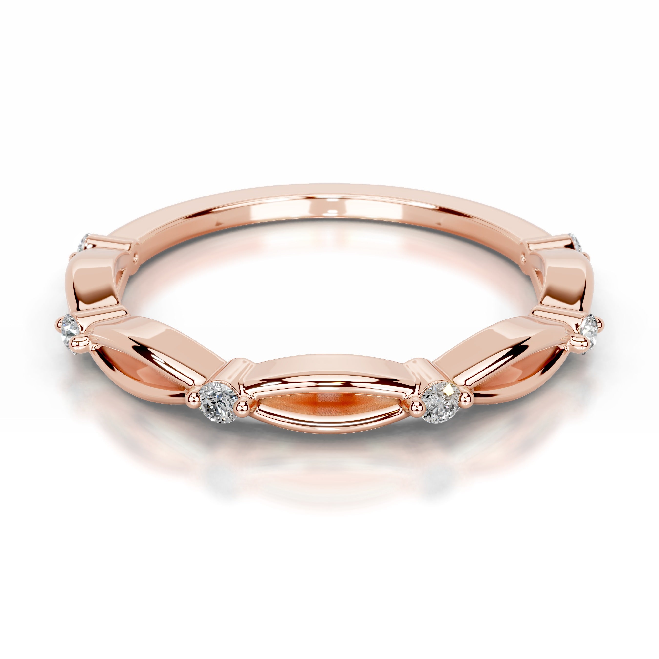 Laina Lab Grown Diamond Wedding band - 14K Rose Gold