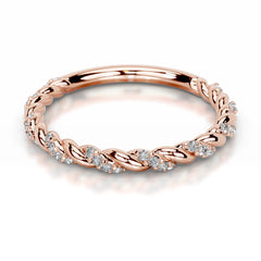Sunniva Lab Grown Diamond Wedding band - 14K Rose Gold