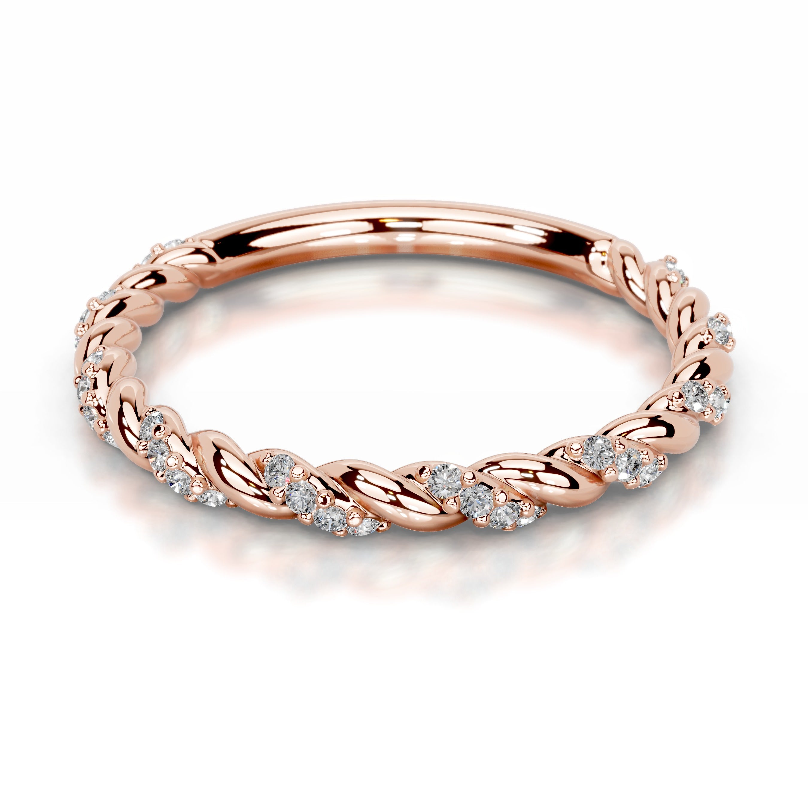 Sunniva Lab Grown Diamond Wedding band - 14K Rose Gold