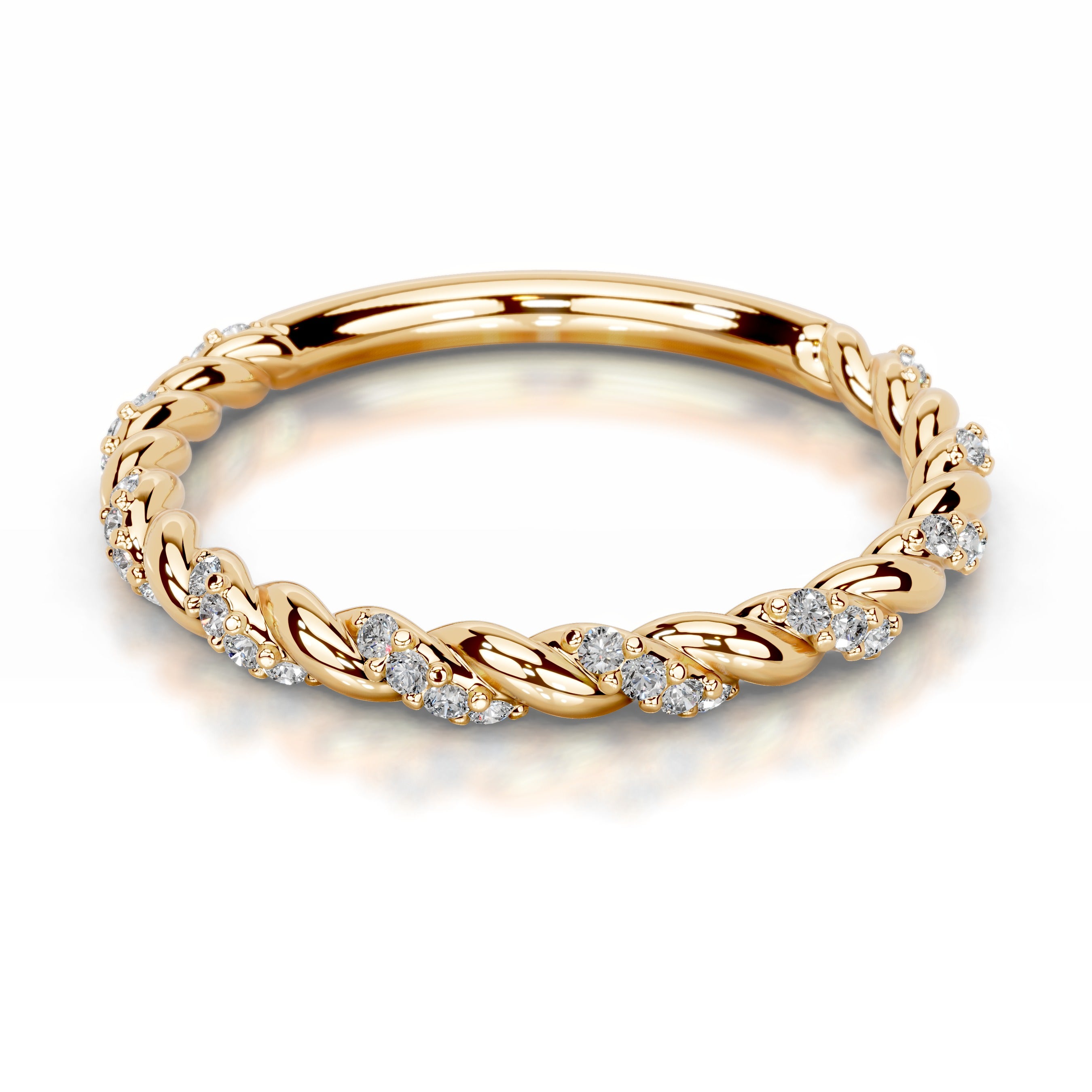 Sunniva Lab Grown Diamond Wedding band - 18K Yellow Gold