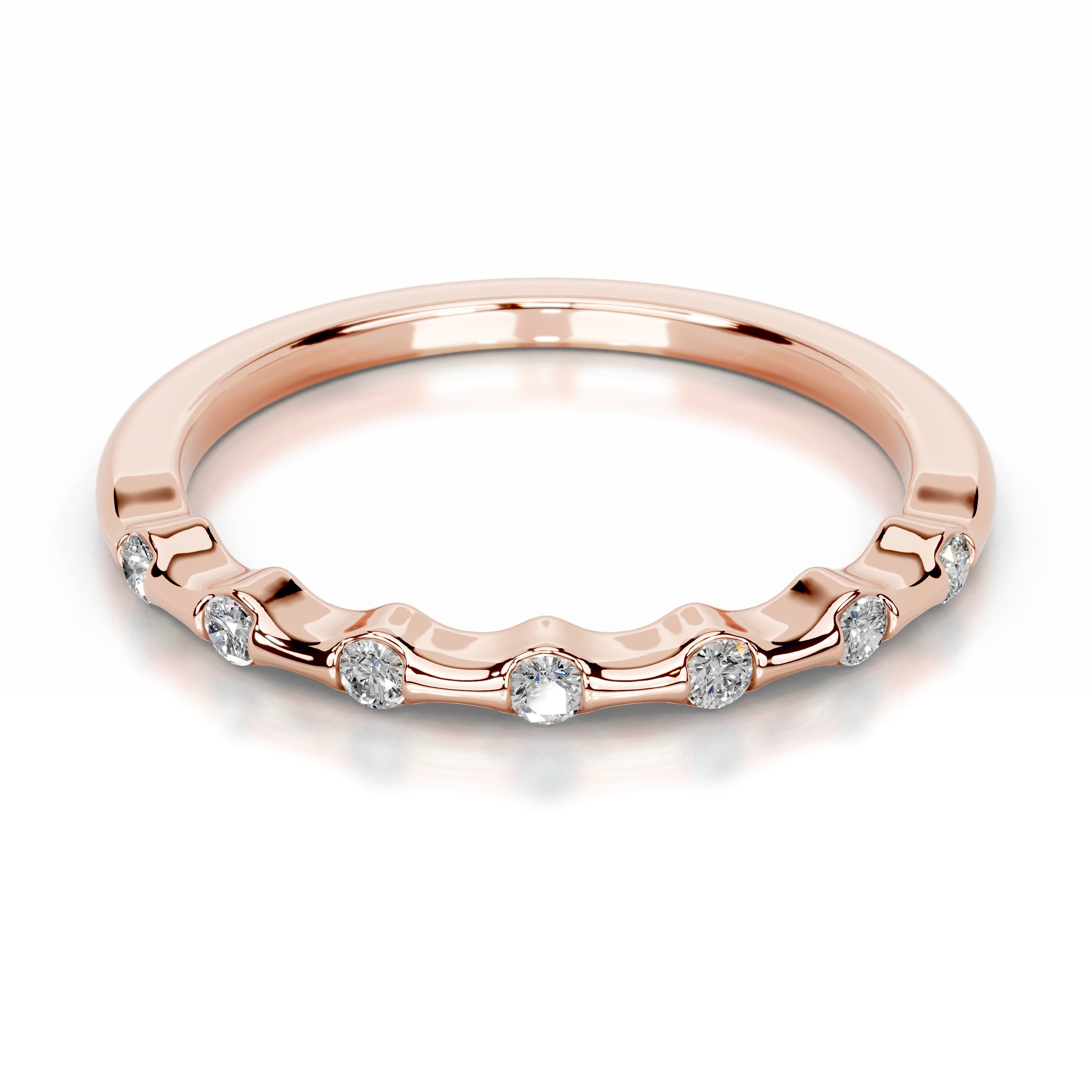 Sunny Lab Grown Diamond Wedding band - 14K Rose Gold