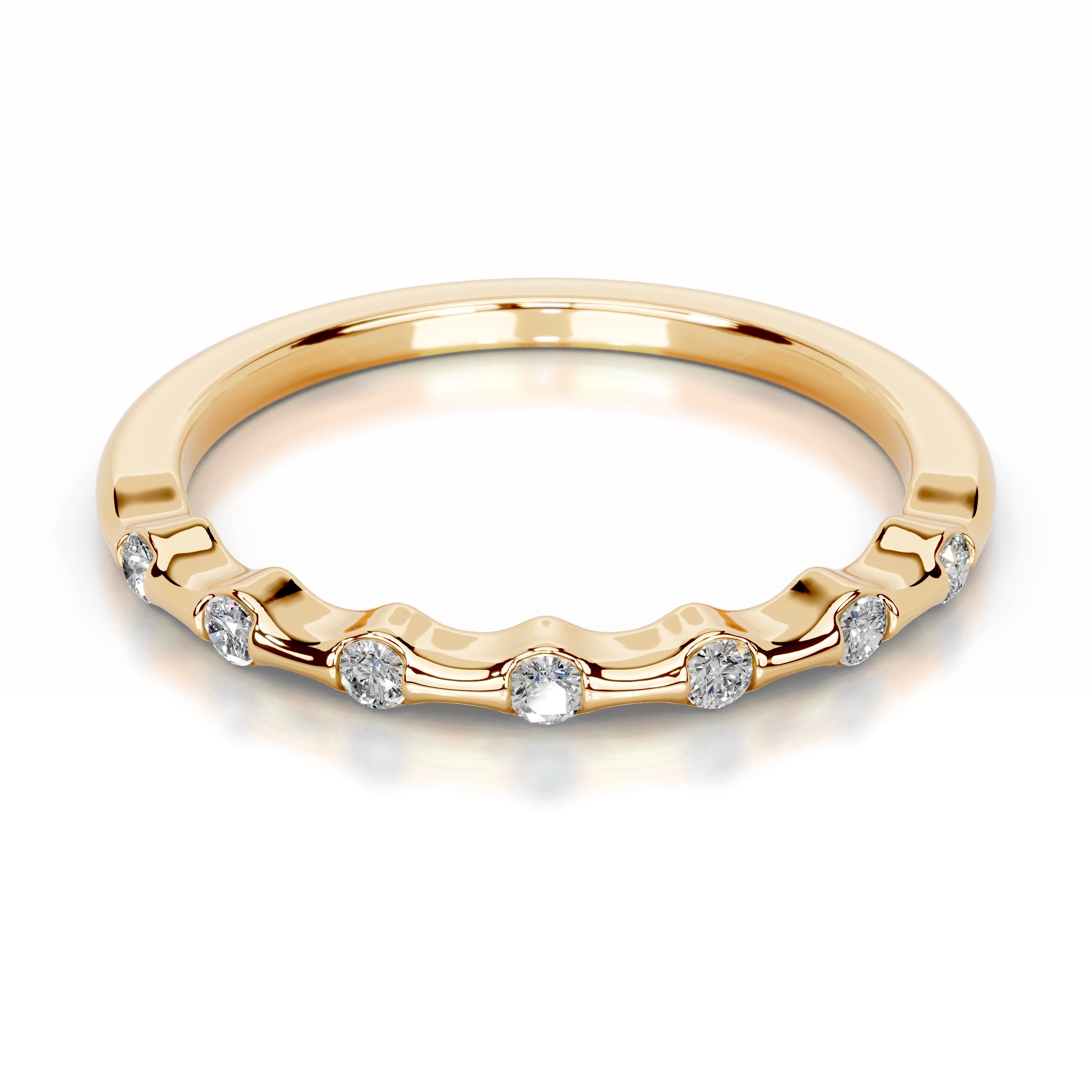 Sunny Lab Grown Diamond Wedding band - 18K Yellow Gold