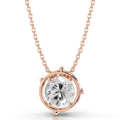 Rooted in Love Round Lab Grown Diamond Necklace - 14K Rose Gold