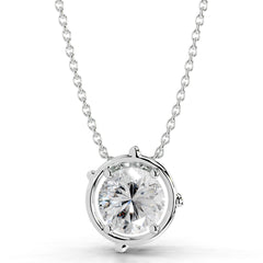 Rooted in Love Round Lab Grown Diamond Necklace - 14K White Gold