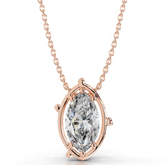 Rooted in Love Marquise Lab Grown Diamond Necklace - 14K Rose Gold