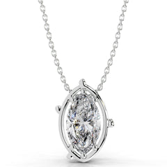 Rooted in Love Marquise Lab Grown Diamond Necklace - 18K White Gold