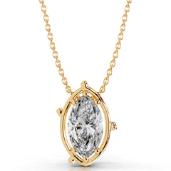 Rooted in Love Marquise Lab Grown Diamond Necklace - 18K Yellow Gold