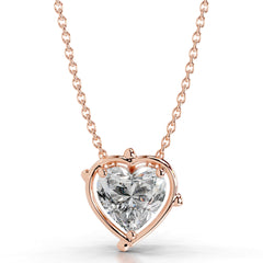 Rooted in Love Heart Lab Grown Diamond Necklace - 14K Rose Gold