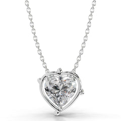 Rooted in Love Heart Lab Grown Diamond Necklace - 18K White Gold
