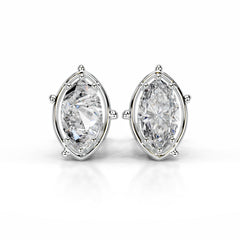 Rooted in Love Lab Grown Diamond Earrings - 14K White Gold