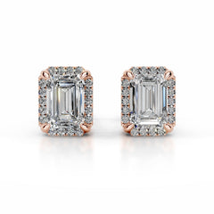 Ophelia Lab Grown Diamond Halo Earrings (2.30 Carat) -14K Rose Gold