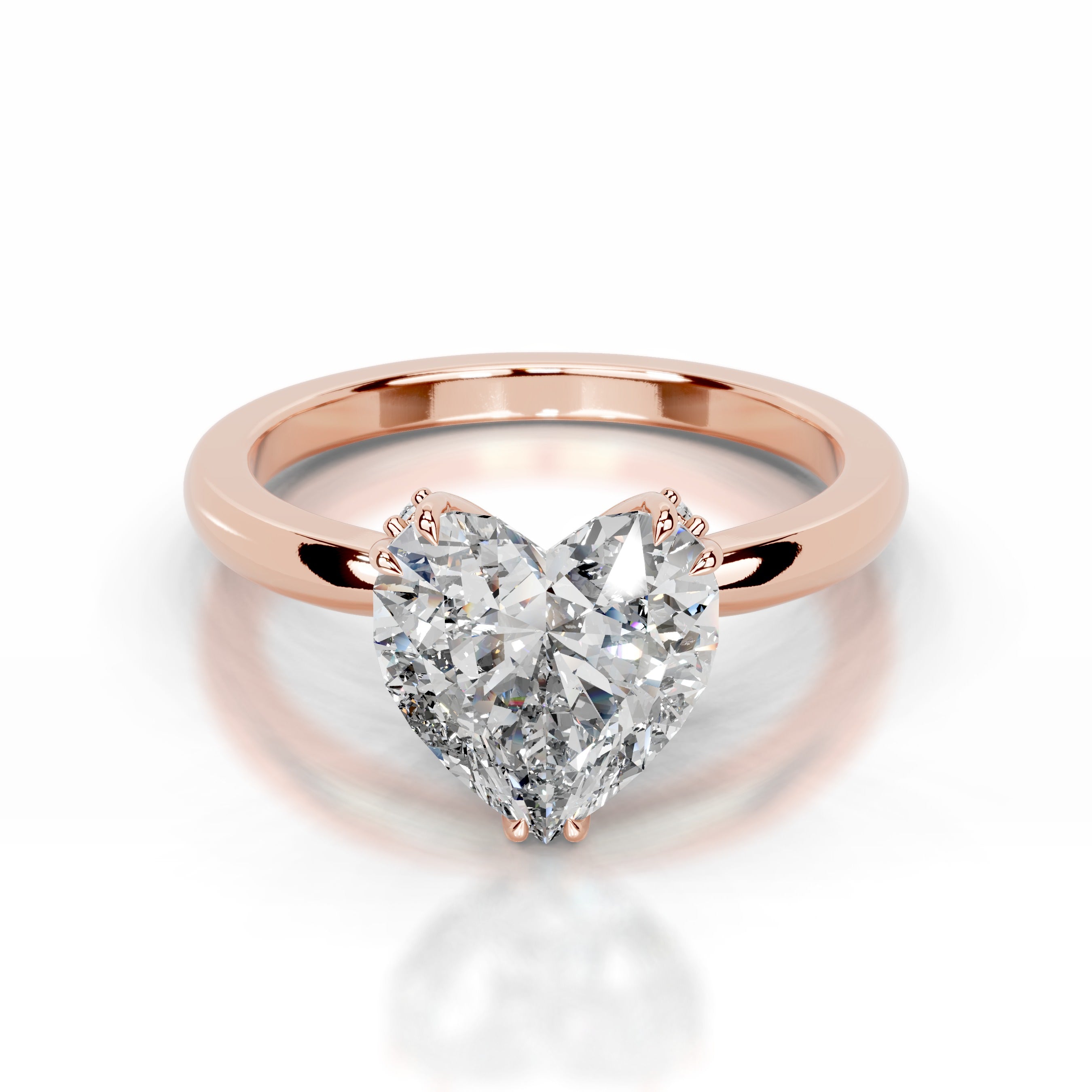 Diamond Solitaire Ring Heart Shaped Lab Created Diamond Ring