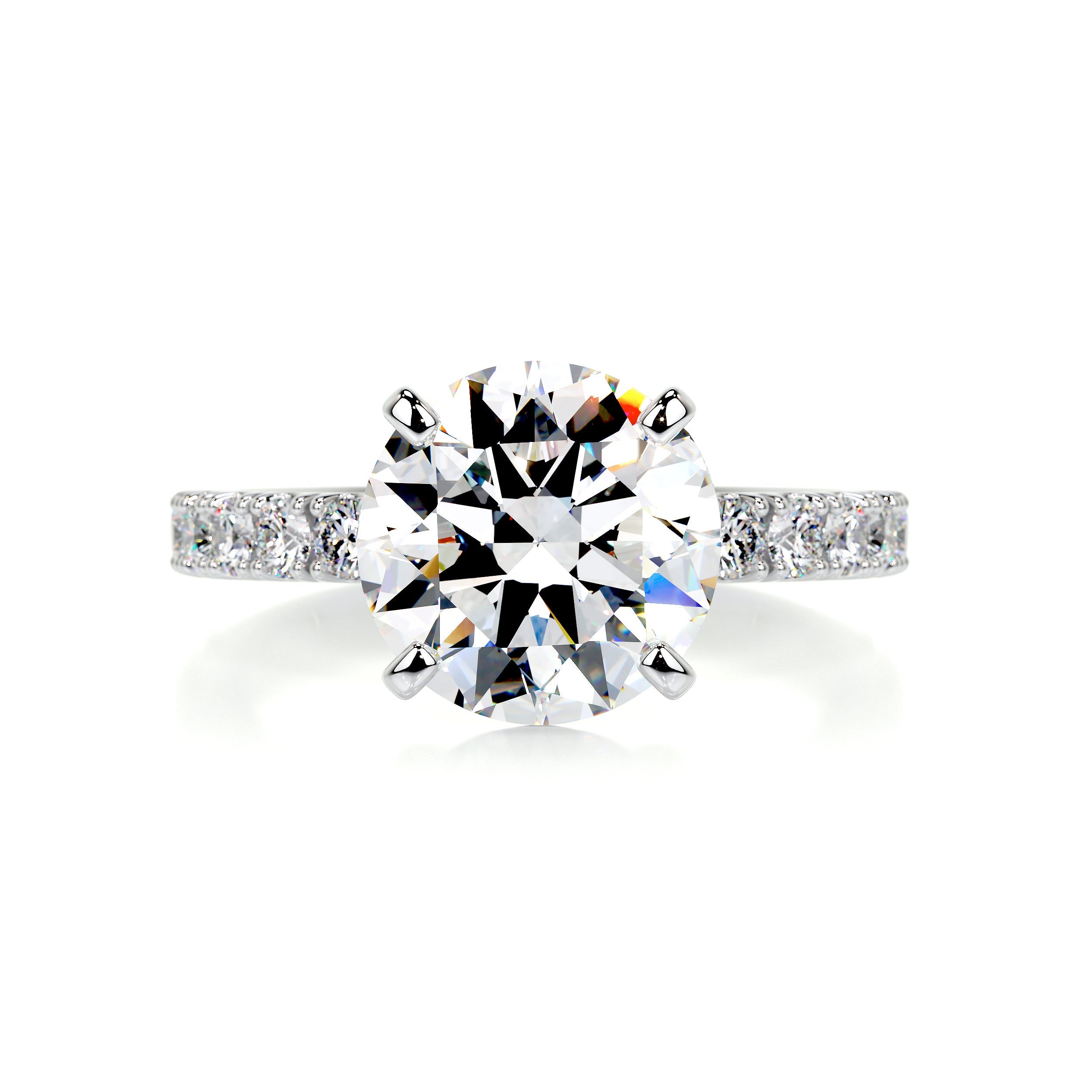 Alison Moissanite & Diamond Ring -14K White Gold (RTS)