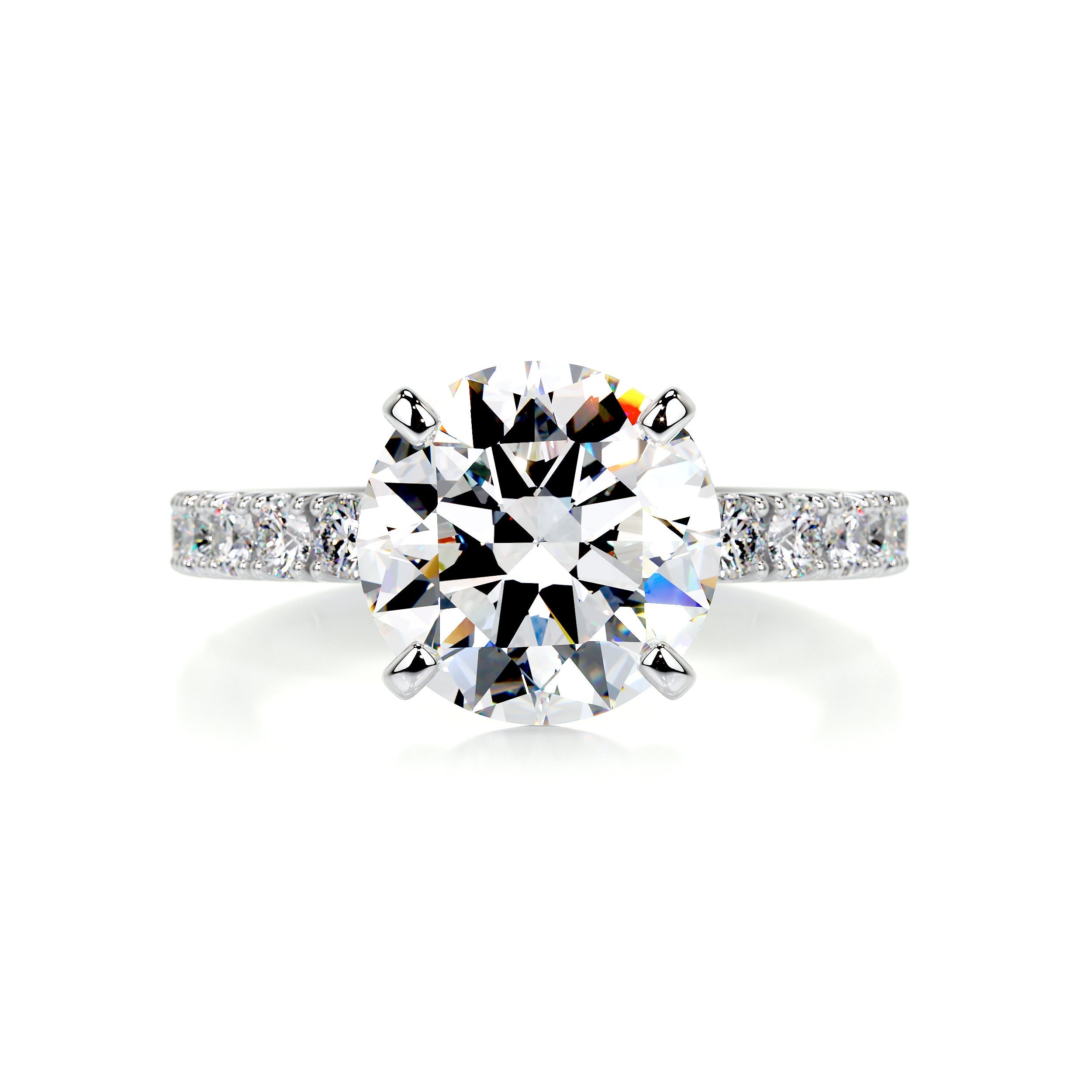 Alison Moissanite & Diamonds Ring -14K White Gold (RTS)