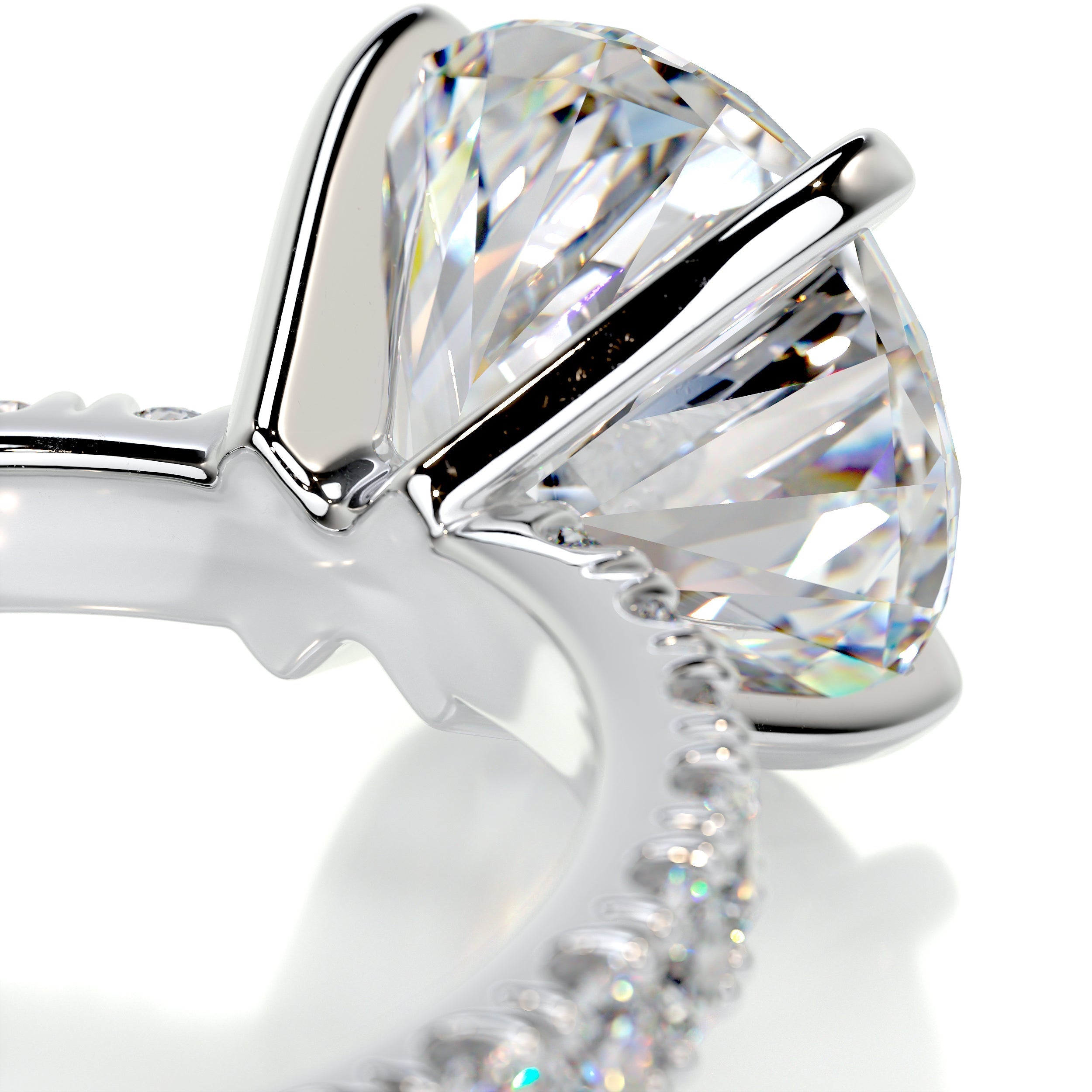 Alison Moissanite & Diamond Ring -Platinum (RTS) (RTS)