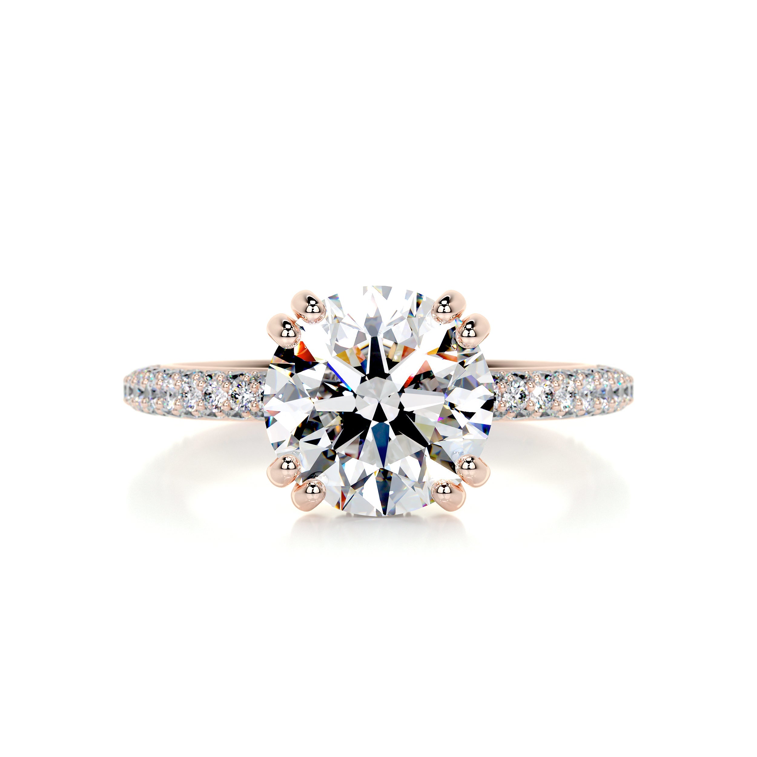 Lorena Moissanite & Diamond Ring -14K Rose Gold (RTS)