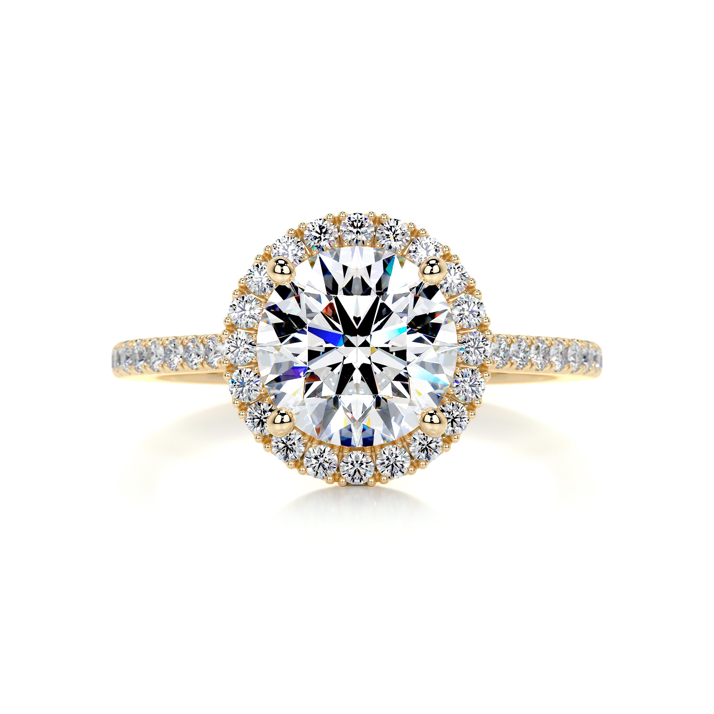 Layla Moissanite & Diamonds Ring -18K Yellow Gold (RTS)