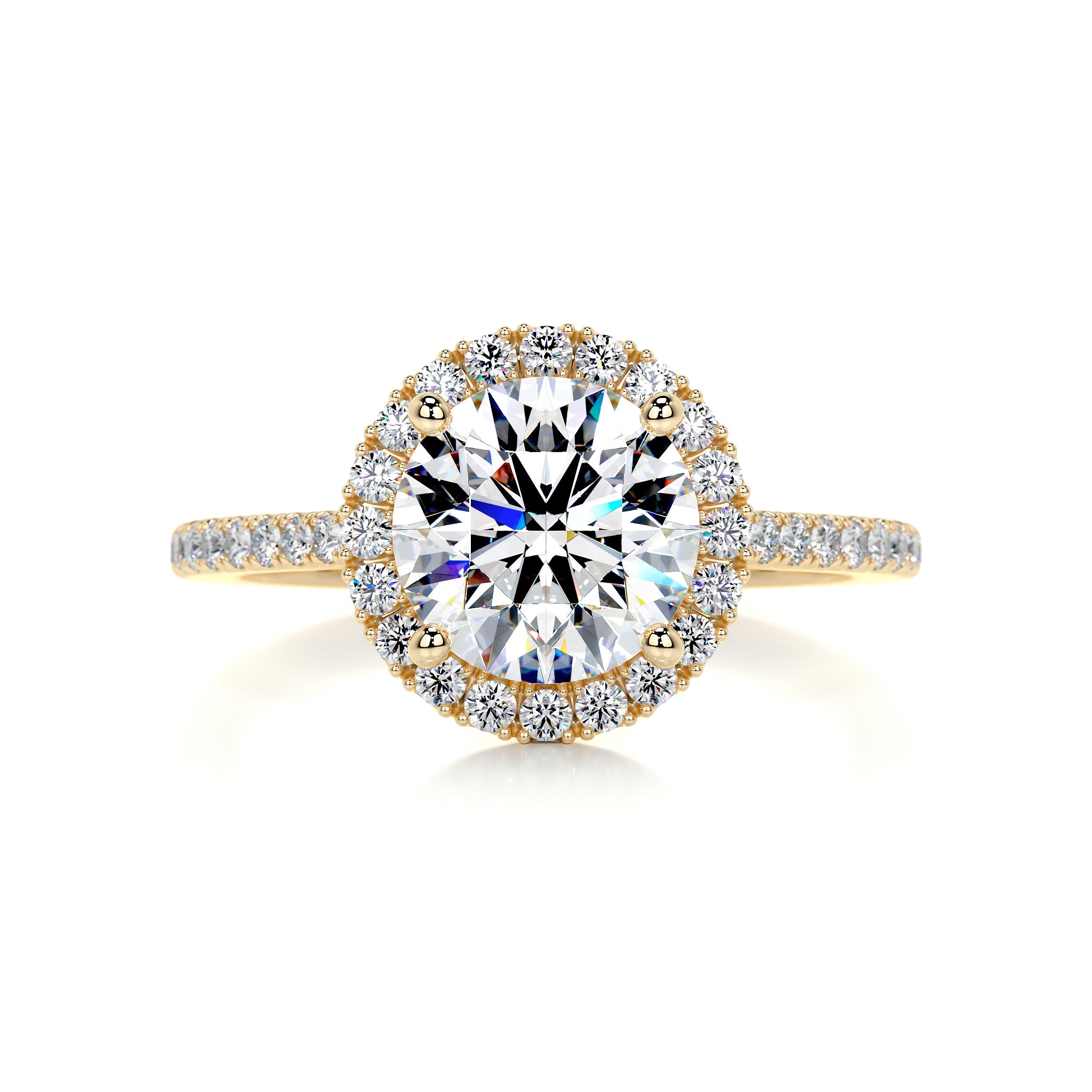 Layla Moissanite & Diamond Ring -18K Yellow Gold (RTS)