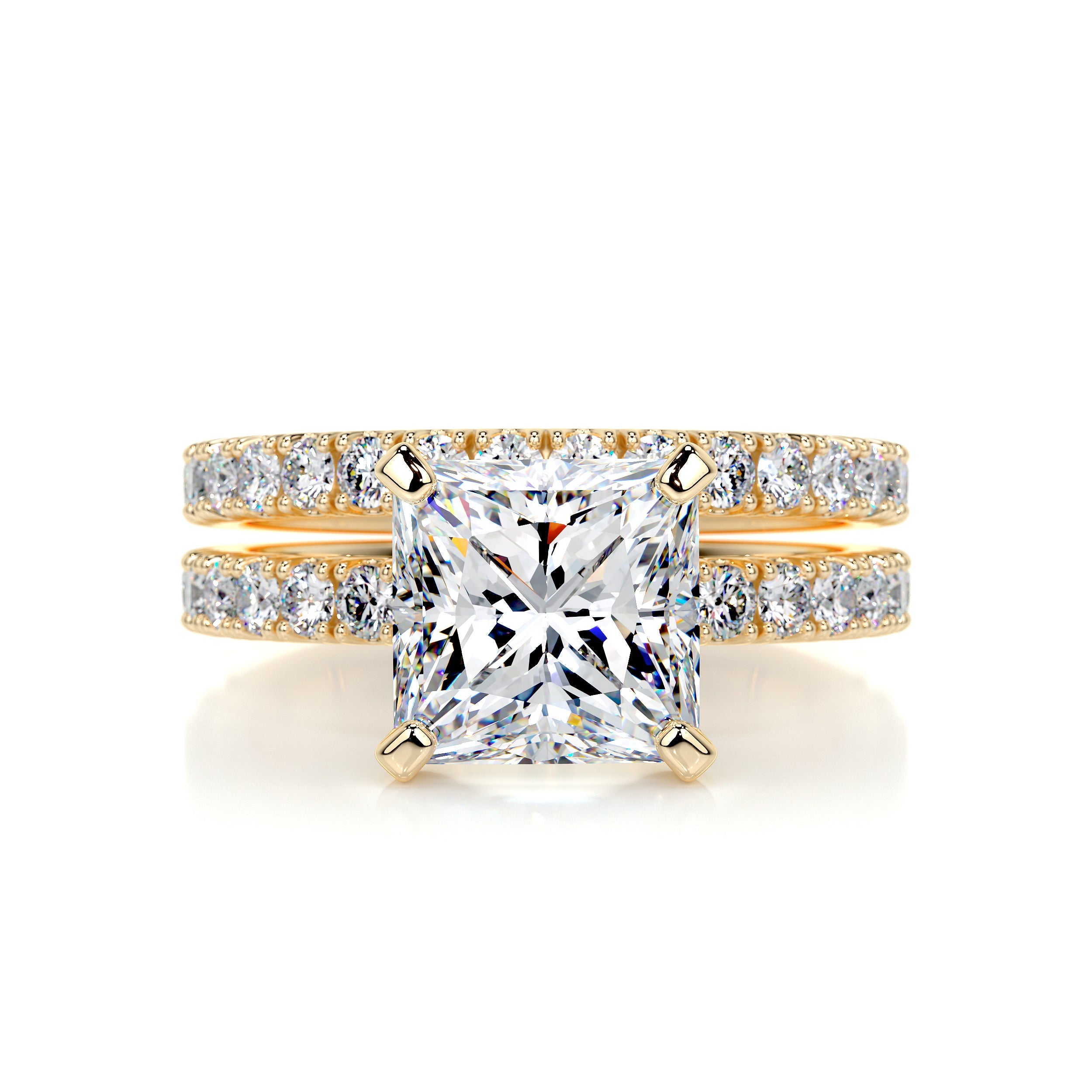 Blair Moissanite & Diamonds Bridal Set -18K Yellow Gold (RTS)