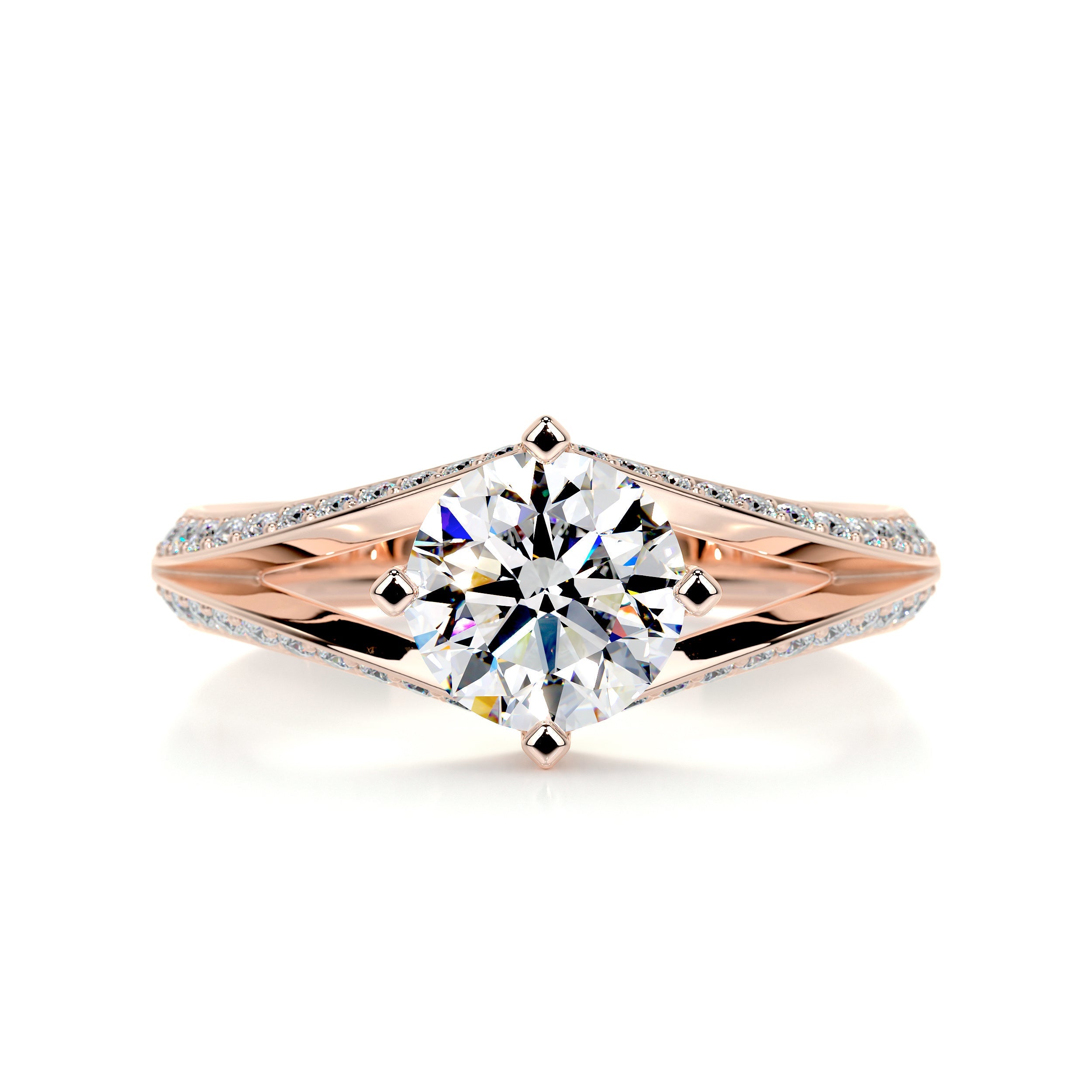 Harlow Moissanite & Diamonds Ring   (2.5 Carat) -14K Rose Gold (RTS)