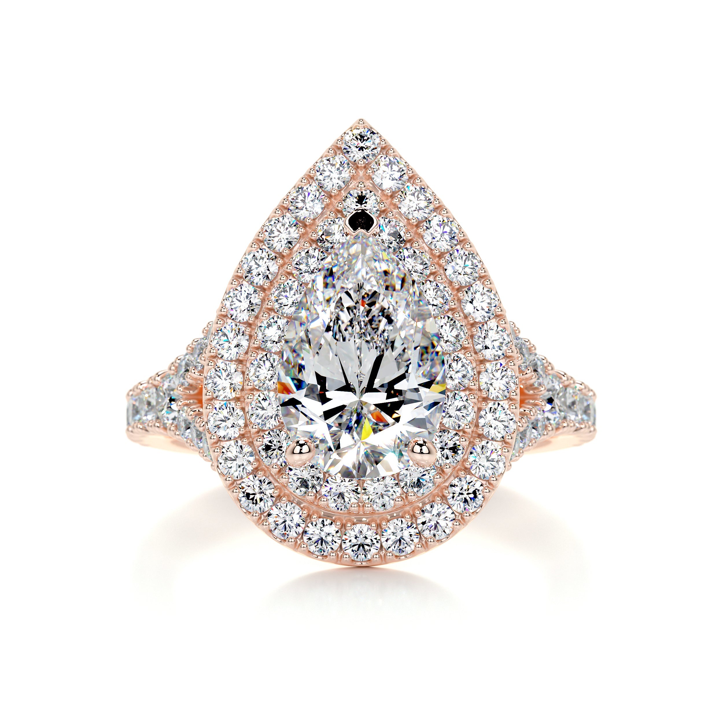 Melanie Moissanite & Diamond Ring -14K Rose Gold (RTS)