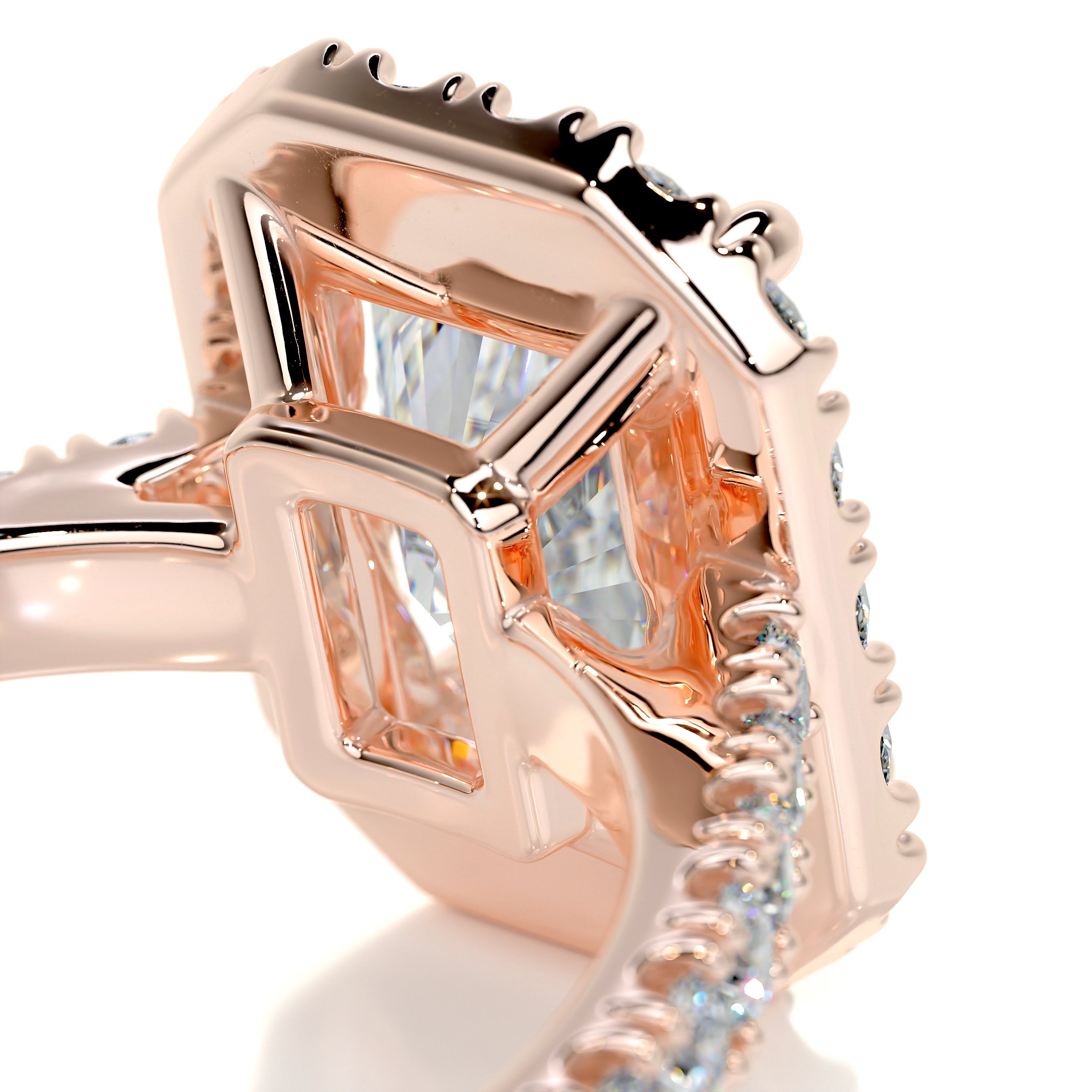 Andrea Moissanite & Diamond Ring -14K Rose Gold (RTS)