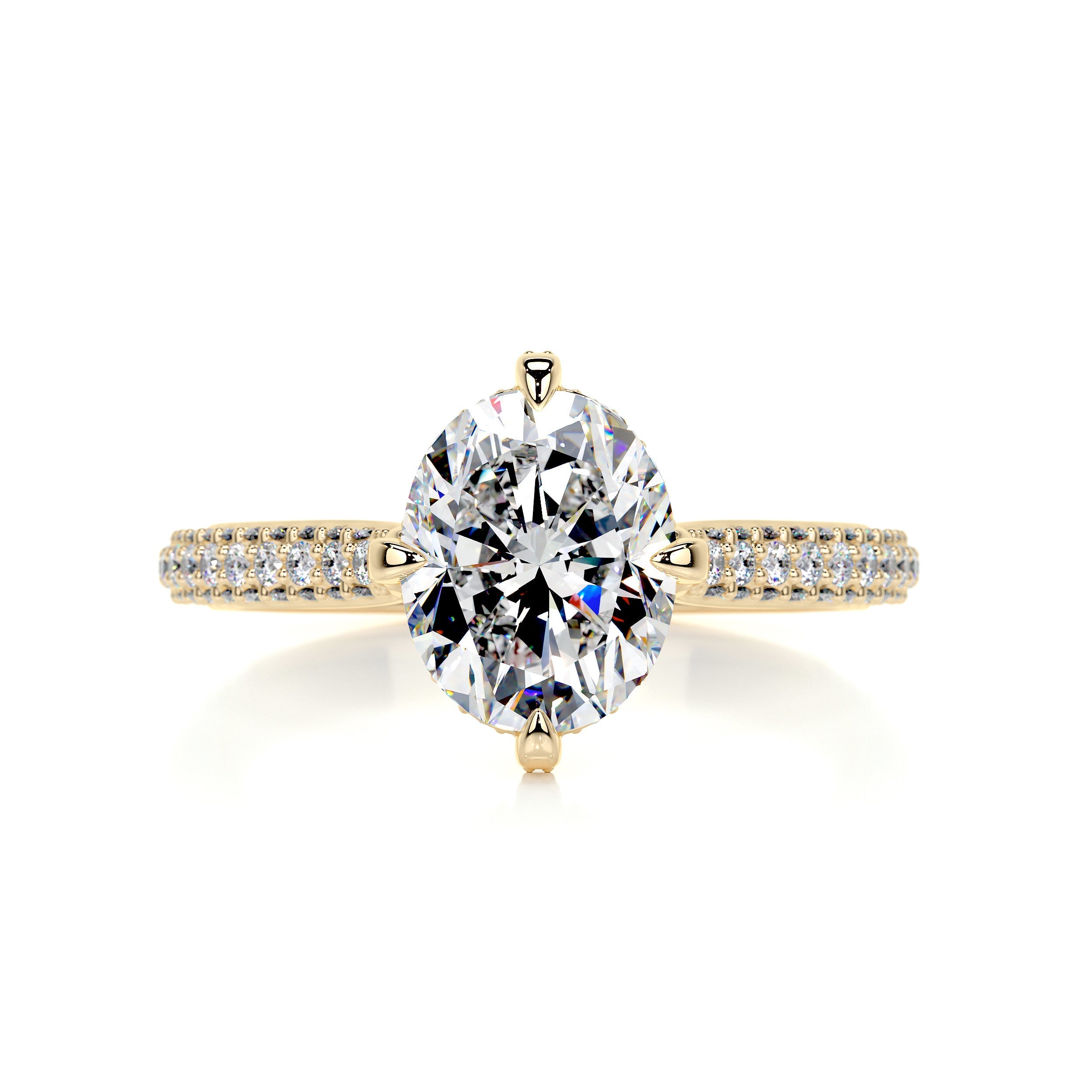 Jocelyn Moissanite & Diamonds Ring   (2.5 Carat) -18K Yellow Gold (RTS)