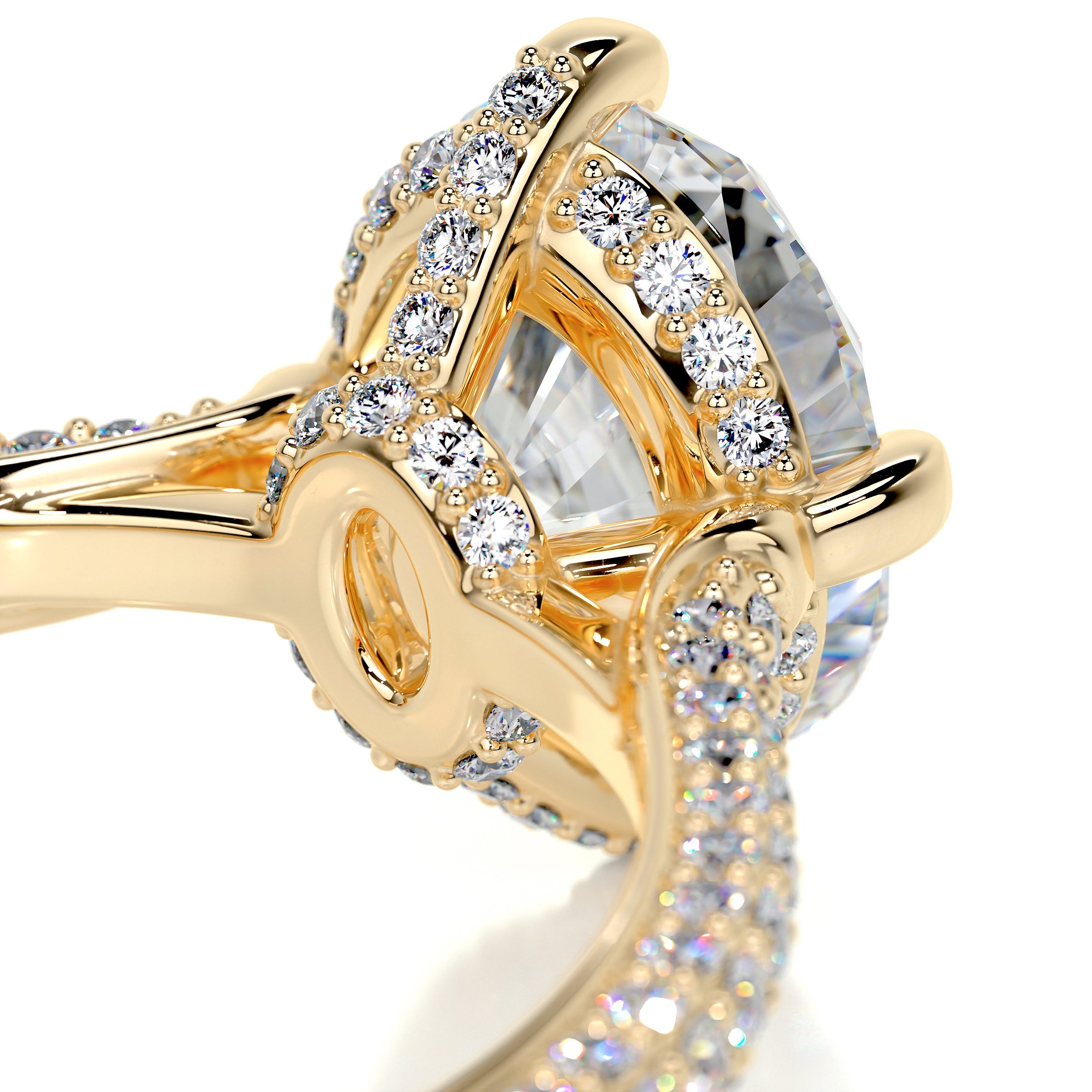 Jocelyn Moissanite & Diamonds Ring   (2.5 Carat) -18K Yellow Gold (RTS)