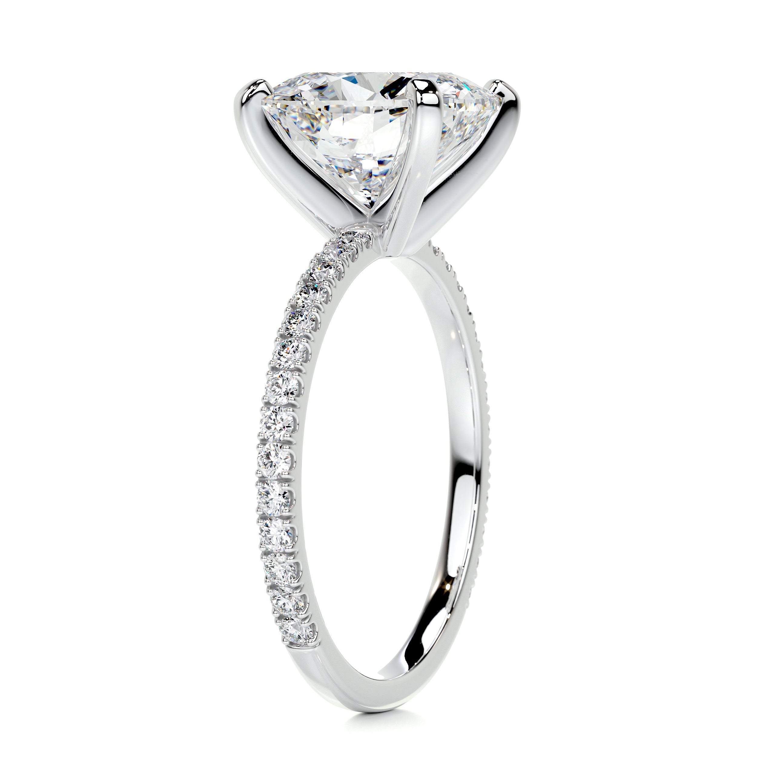 Stephanie Moissanite & Diamond Ring -Platinum (RTS)