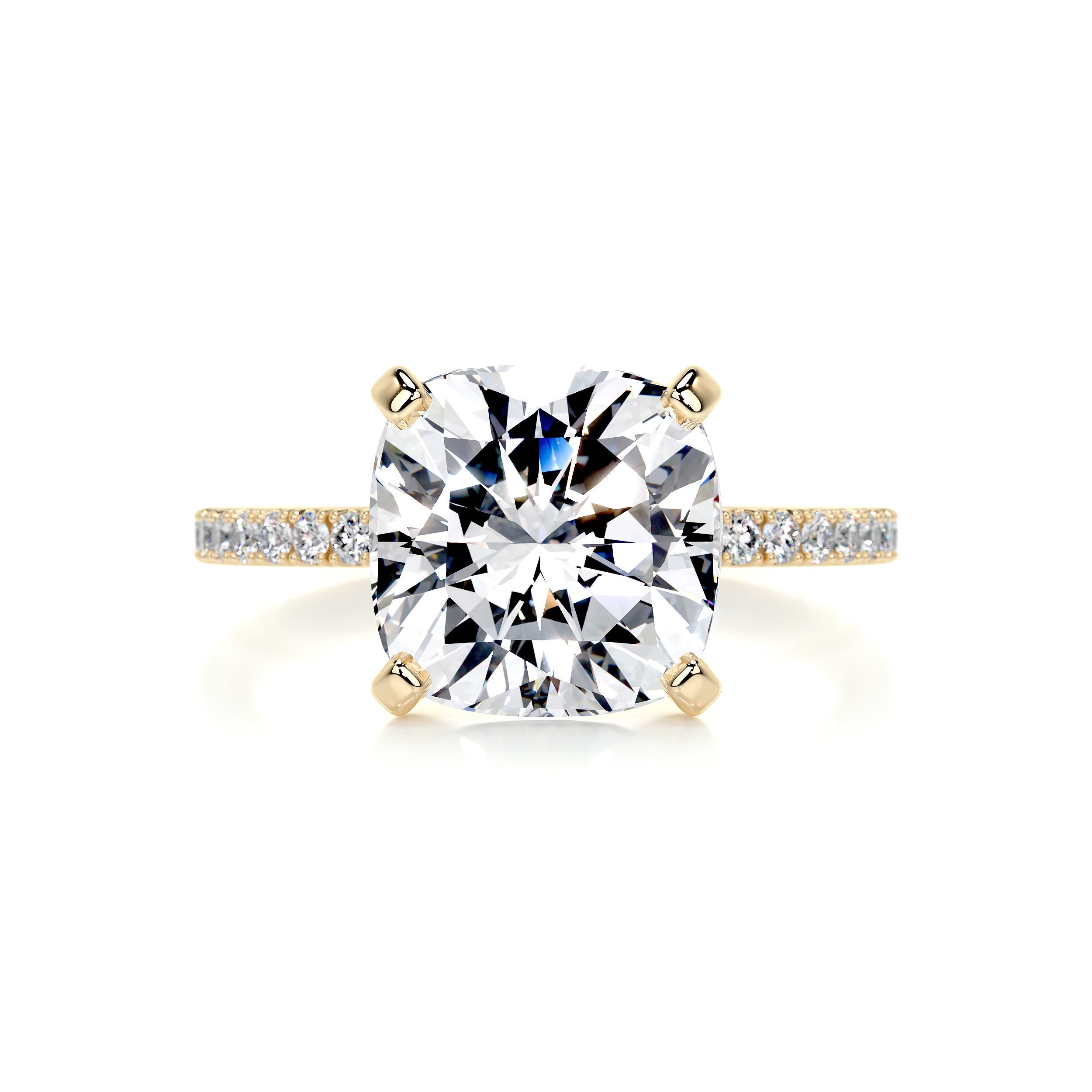 Stephanie Moissanite & Diamond Ring -18K Yellow Gold (RTS)