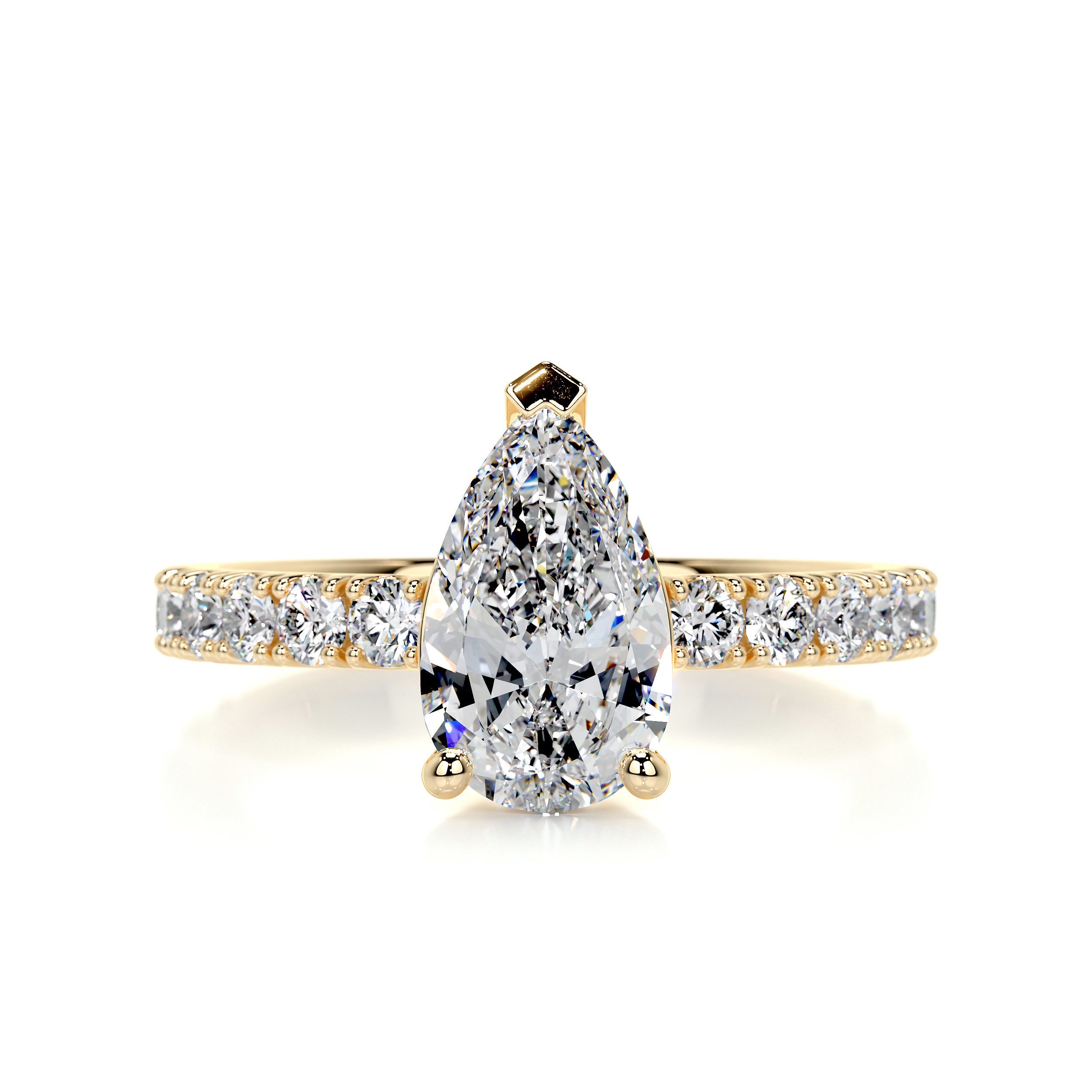 Hailey Moissanite & Diamond Ring -18K Yellow Gold (RTS)