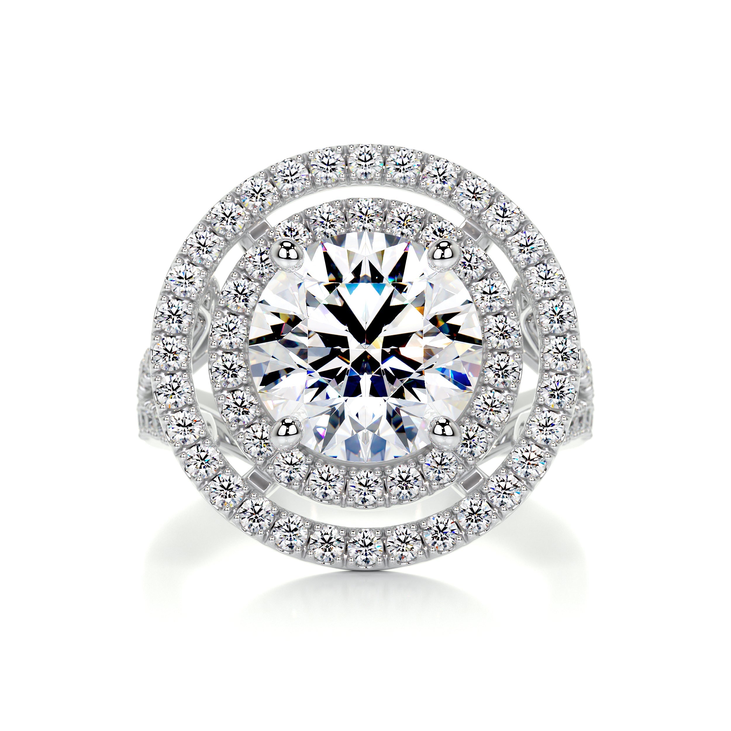 Naomi Moissanite & Diamond Ring -14K White Gold (RTS)